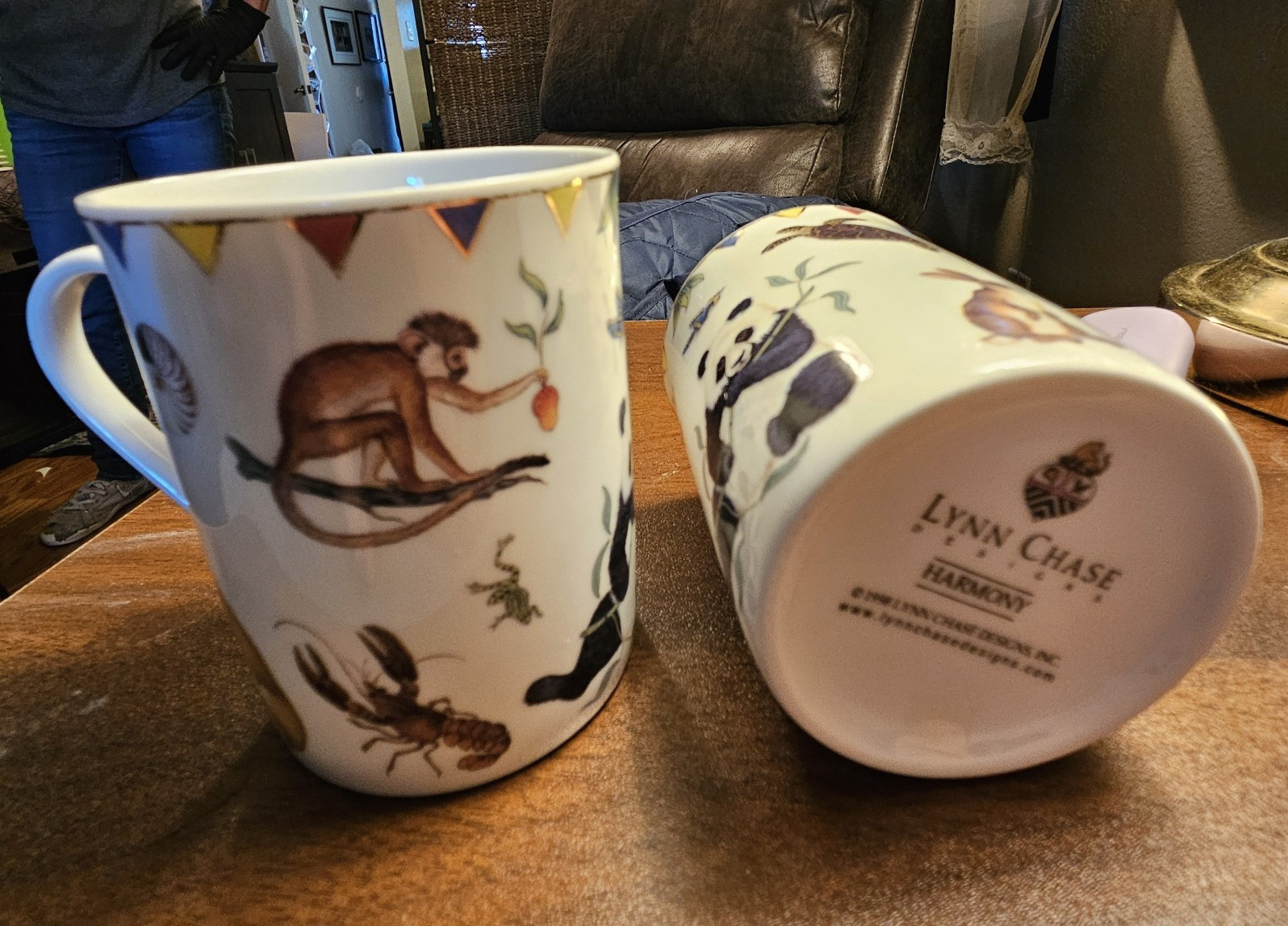 Lynn Chase Harmony Animal Print Ceramic Coffee Mug Set, 2-Piece, Multicolor