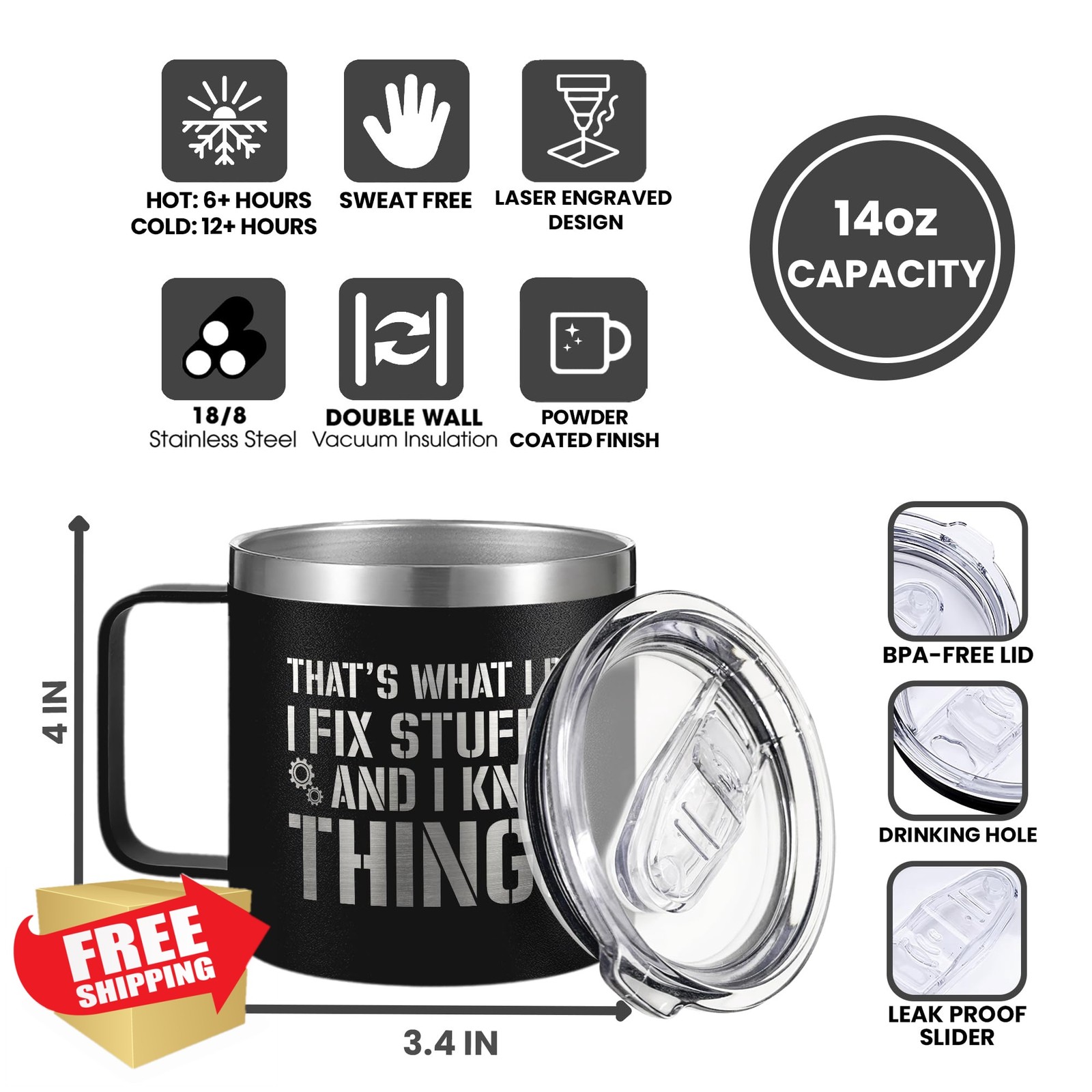 KATLADIZ 14 Oz Coffee Mug Men