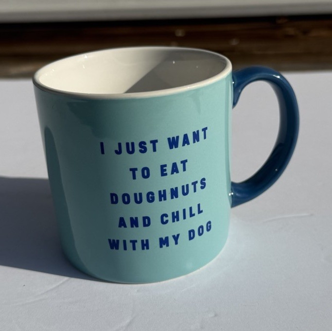 WILD & WOOFY Ceramic 11.1 fl oz small Light Blue Mug, MW/DS Safe