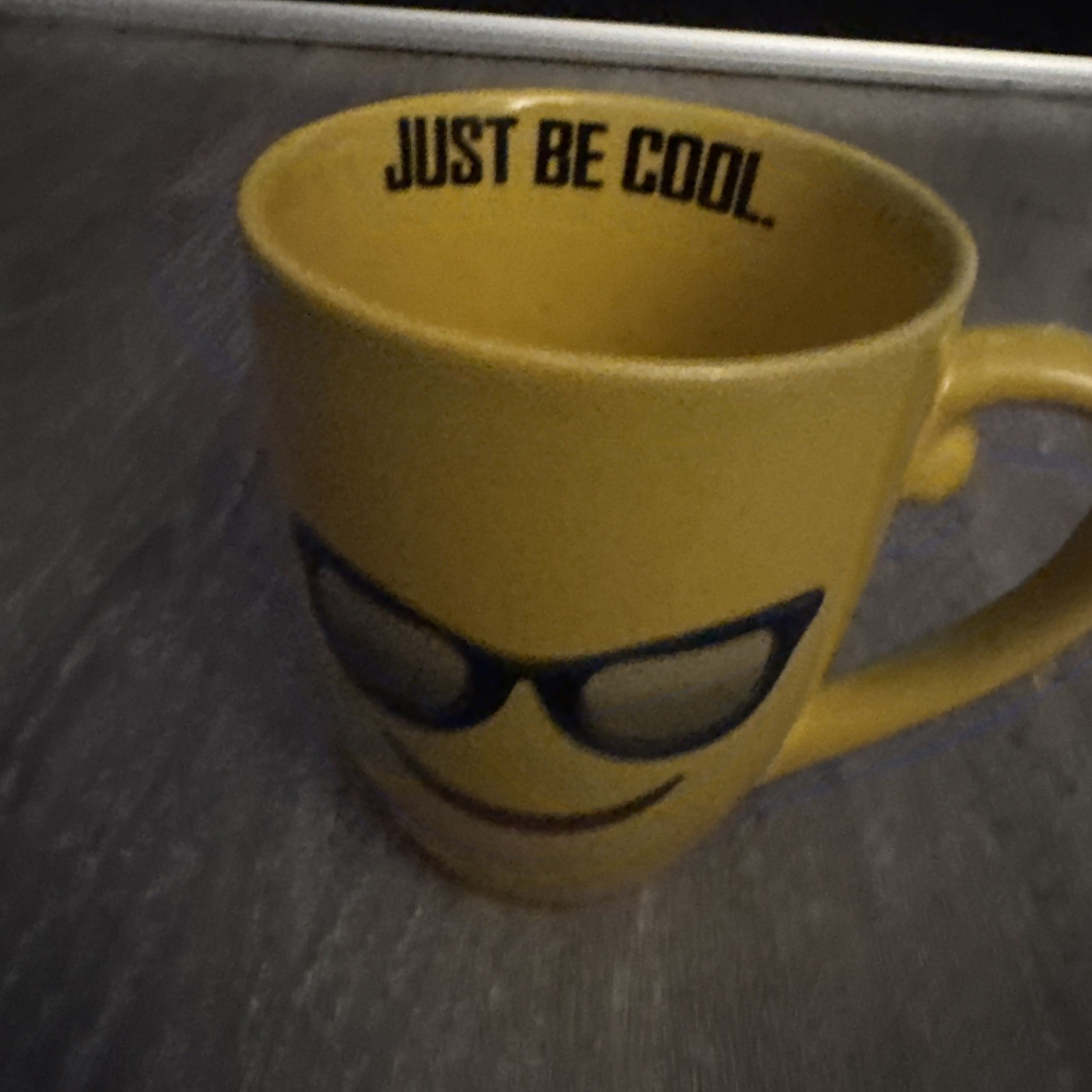JUST BE COOL COFFEE MUG.JUST BE COOL MUG. SMILE EMOJI Art Deco Mug. B305