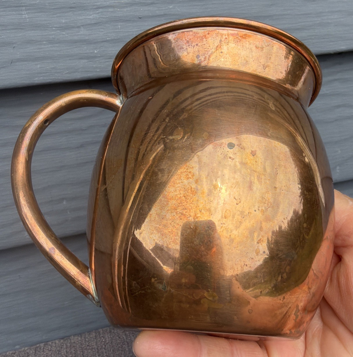4” VTG Old Dutch International Mosco Mule Copper Mug 16 oz Marked ODI 11 Patina