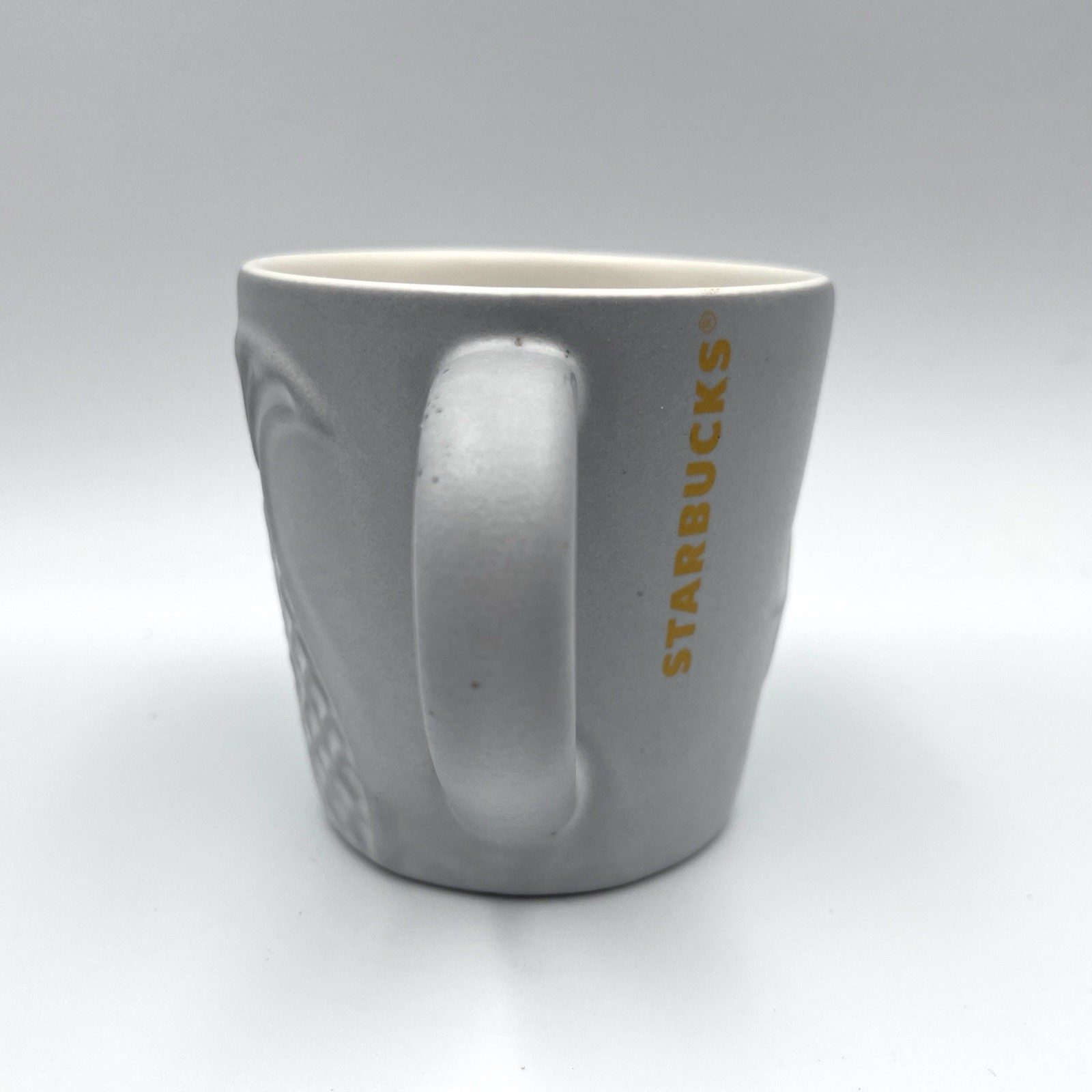 Starbucks 2016 Demitasse Espresso Mug Cup Gray Embossed Mermaid Tail 3 oz / 89ml