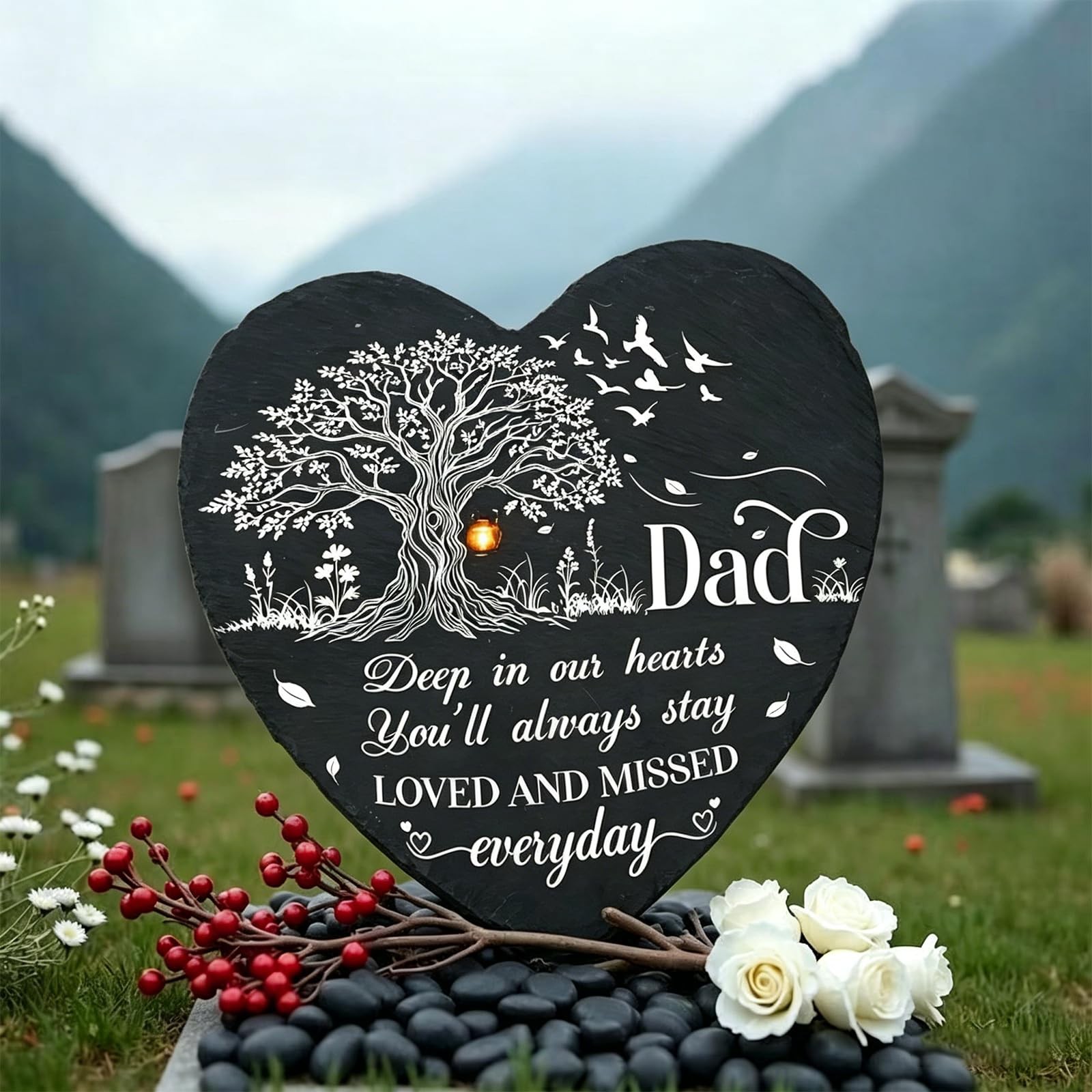 Garden Memorial Stones for Loved Ones Outside Memorial Garden Plaque with Bra…