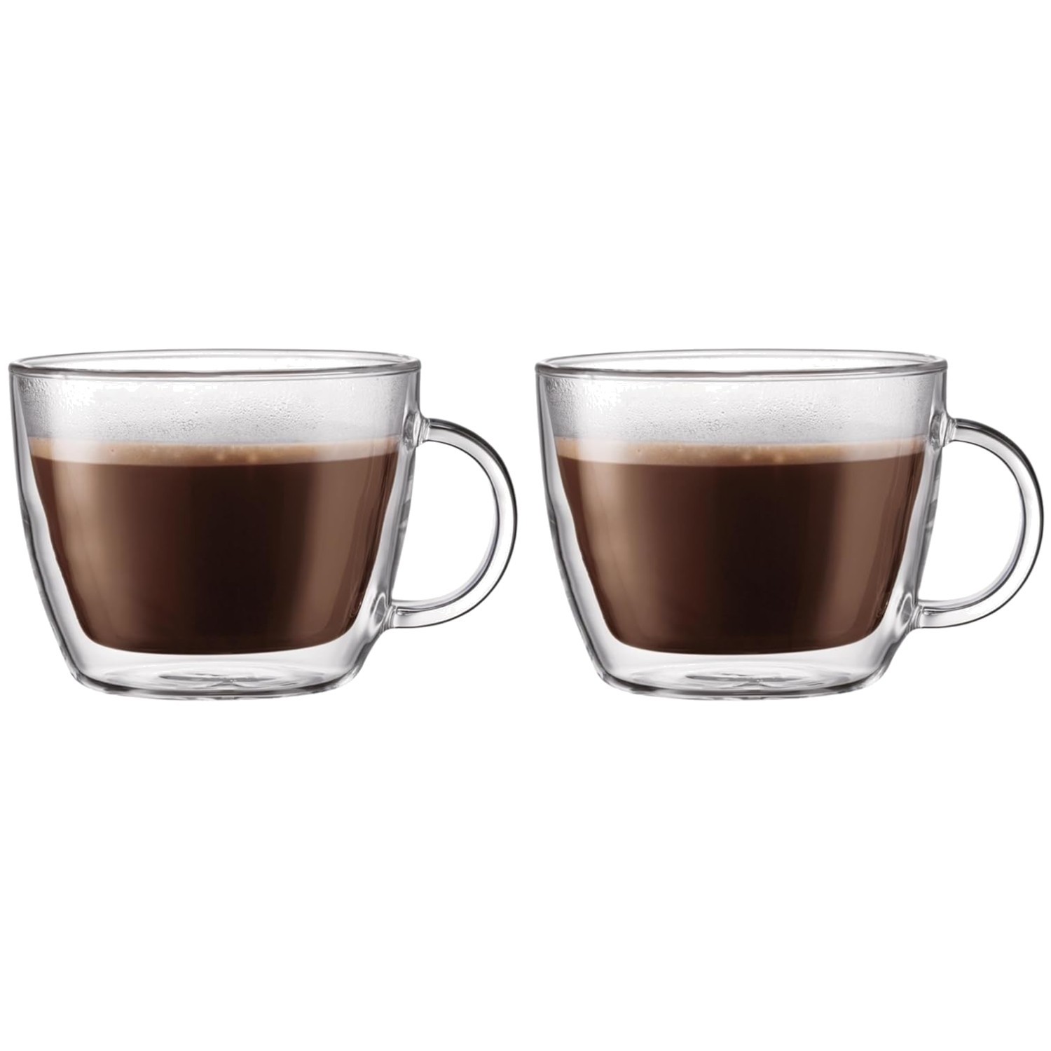 Bodum Bistro Latte Mug Set – High-Heat Glass, 15oz (2 Pack)