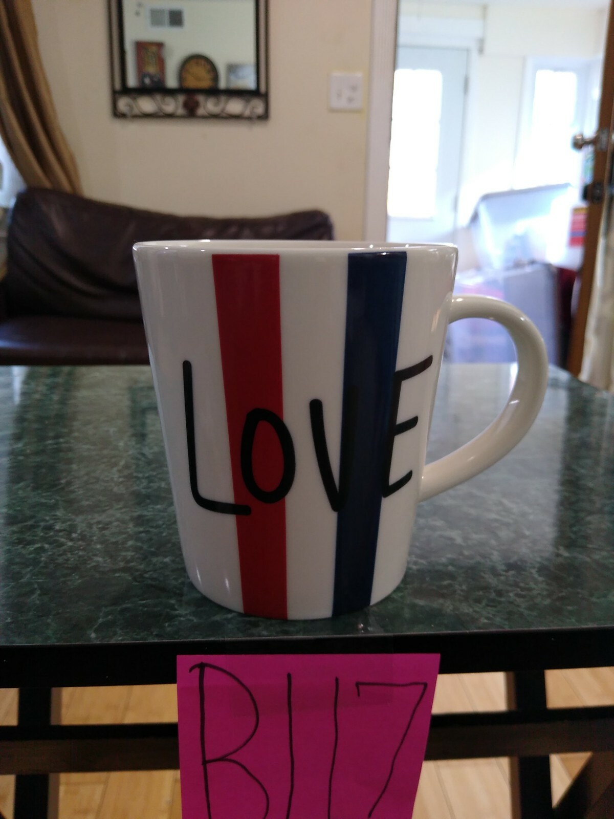 LOVE COFFEE MUG, Art Deco Print Mug. B117