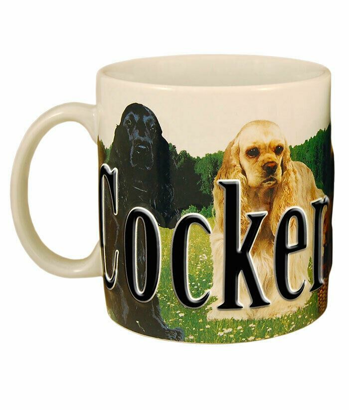 Cocker Spaniel Color 3D Relief Stoneware Mug 18oz Large