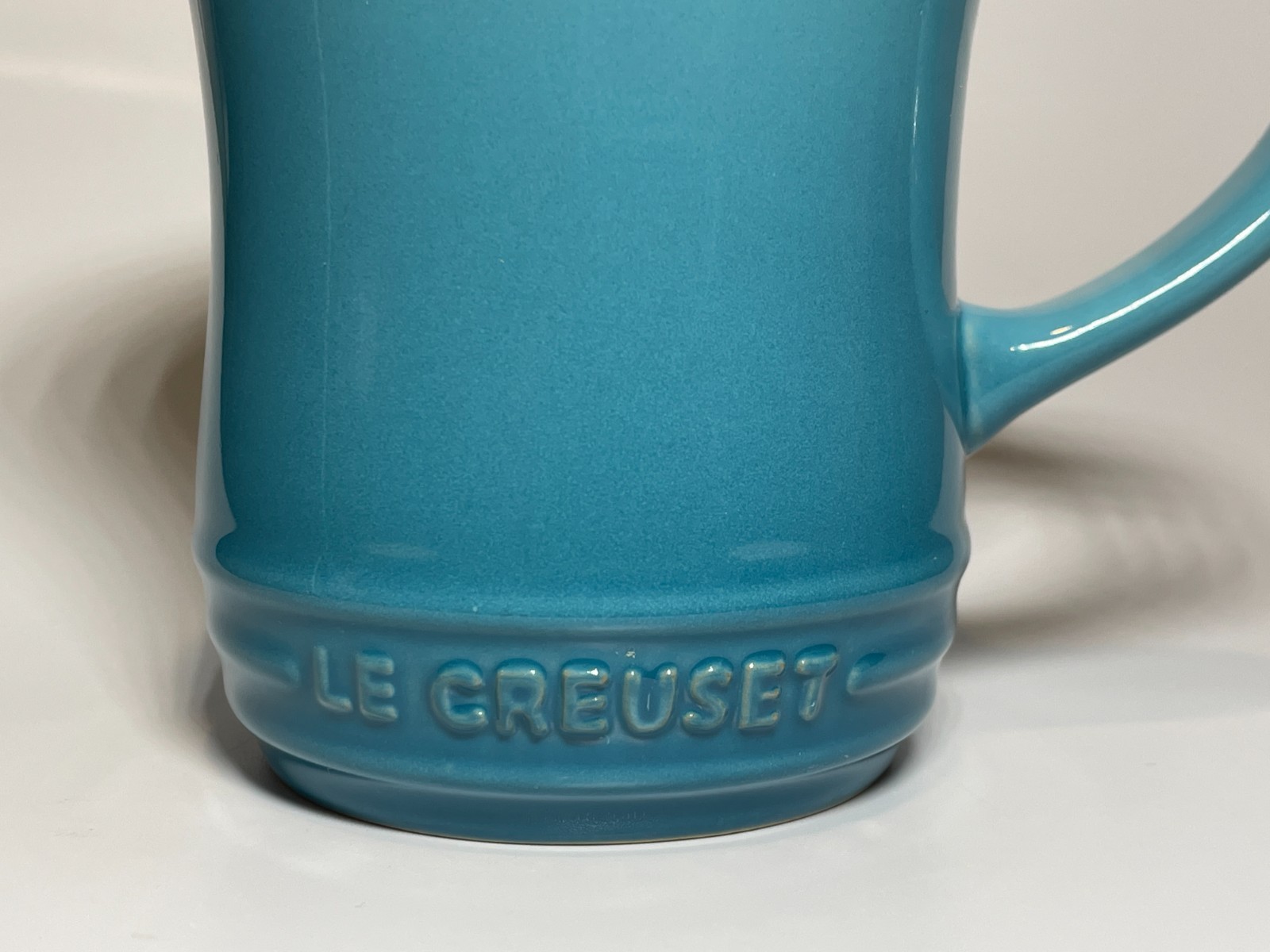 Le Creuset Discontinued Caribbean Rare Flare Stoneware Coffee Tea Mug Pre-Owned