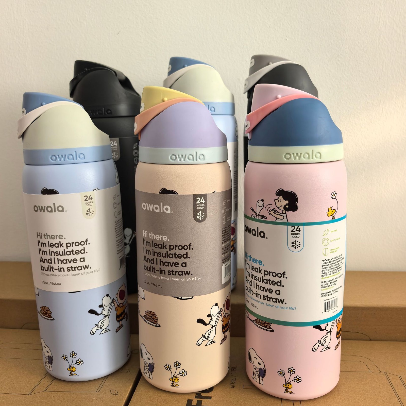 New Owala Snoopy Water Bottle Exclusive Tumbler 32/24oz Gift in Box-Choose Color