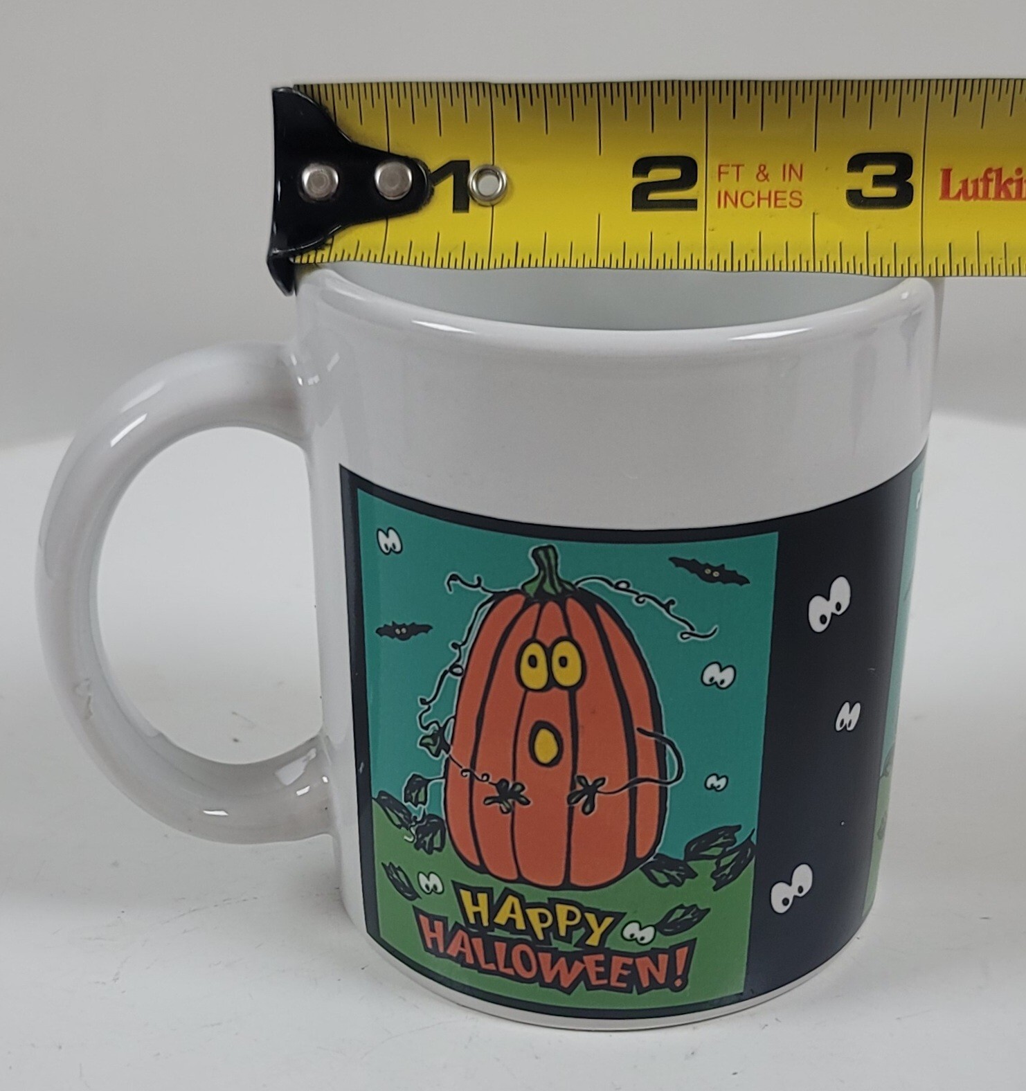 10 oz Ceramic Mug ~Happy Halloween w/Pumpkin & Eyes~ by Sherwood