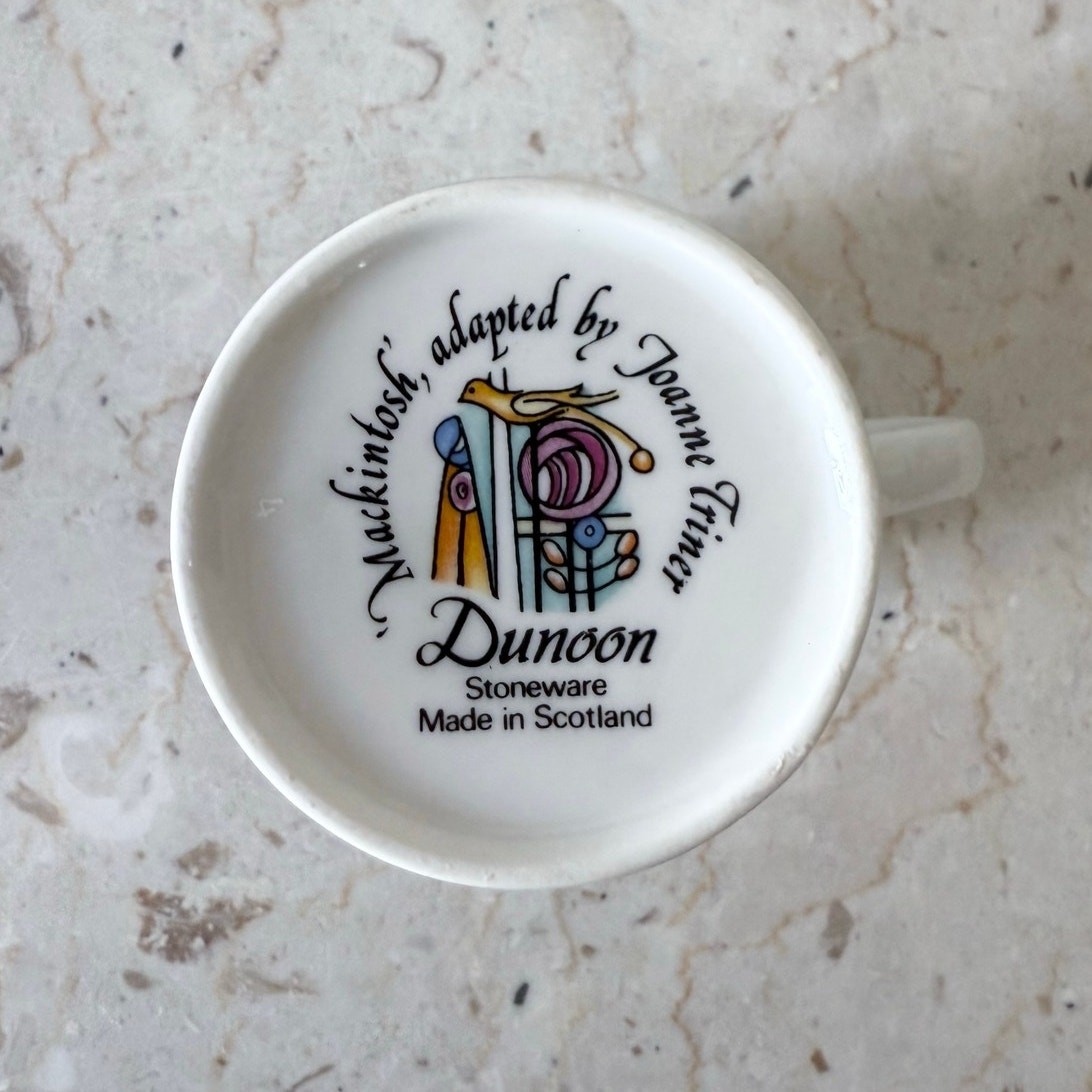 Dunoon Art Nouveau Style Stoneware Mug Vintage Charles Rennie Mackintosh Design
