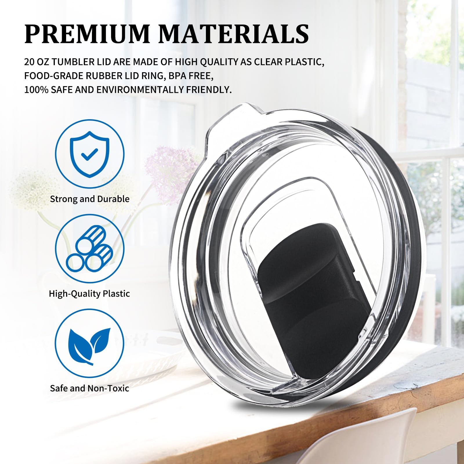 Tumbler Lid Magnetic Spill Proof BPA Free Travel Mug Replacement Caps 2 Pack Set