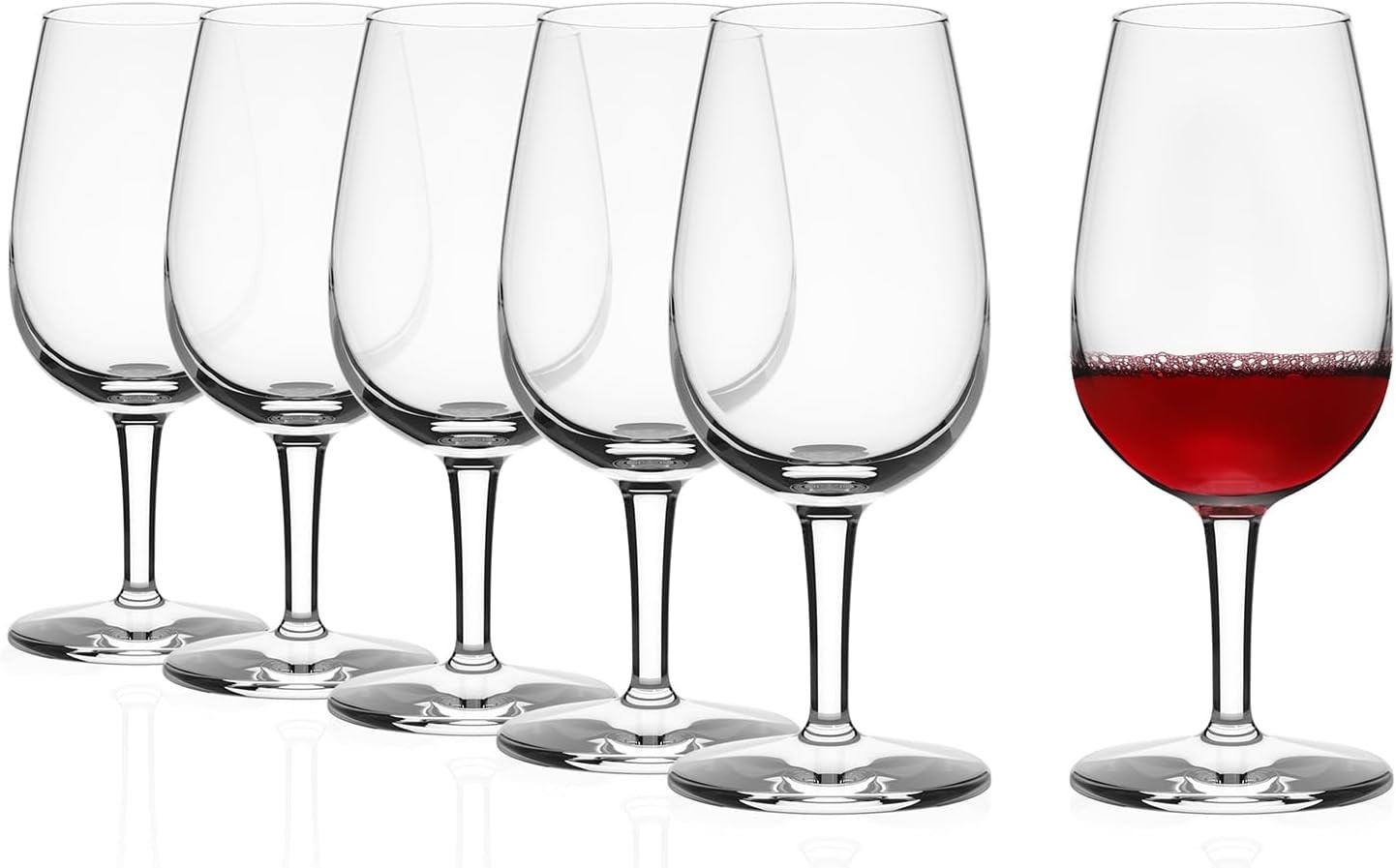 Set of 6 Wine Tasting Glasses (I.N.A.O.). Dishwasher Safe Luxury Glasses (6.75