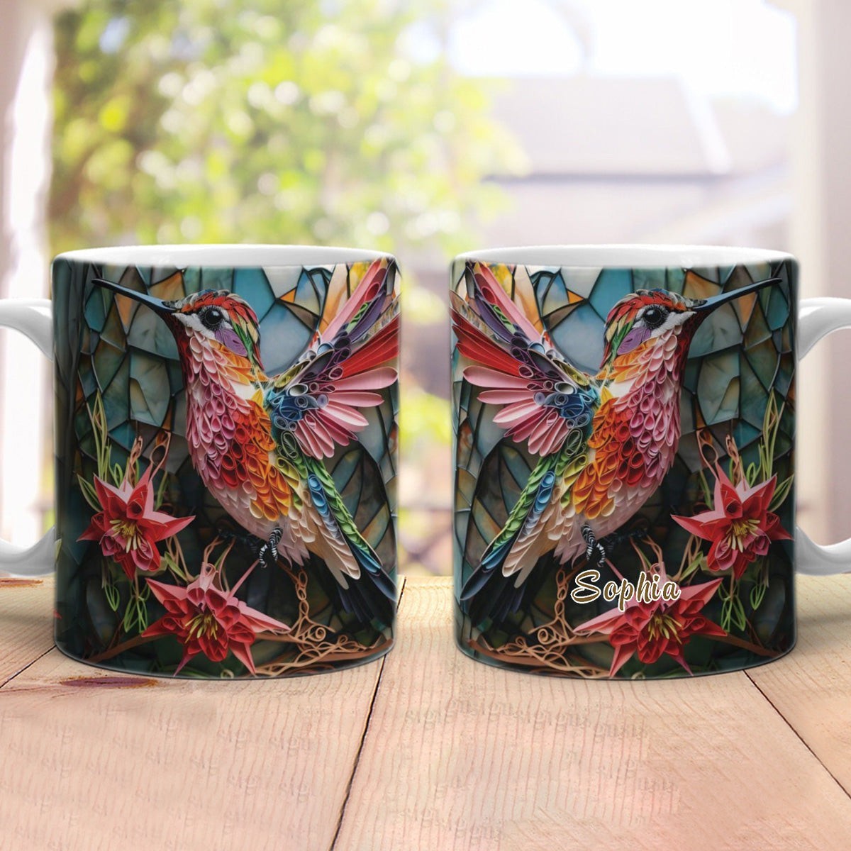 Custom Colorful Hummingbird Mug – Gift For Bird Lovers