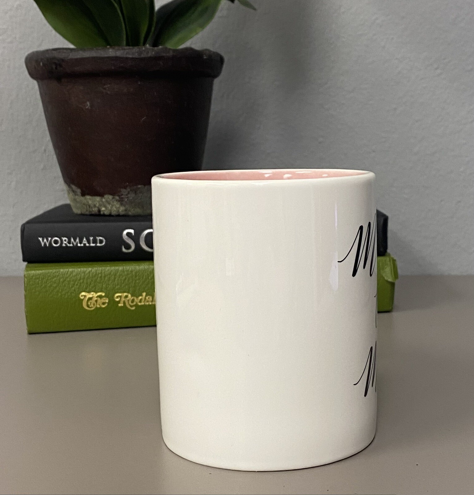 Miss to Mrs Engagement Wedding Gift White w/ PINK INTERIOR Mug Bride To Be
