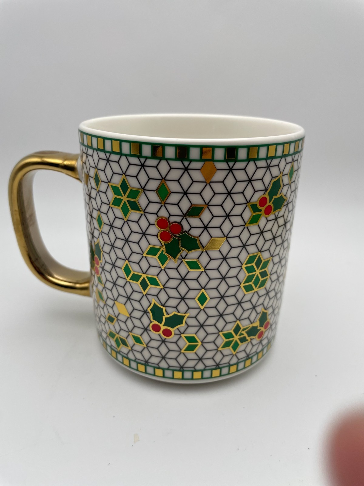 Creative Crate Anthropologie Bistro Tile Christmas Mug Personalized Letter B C98