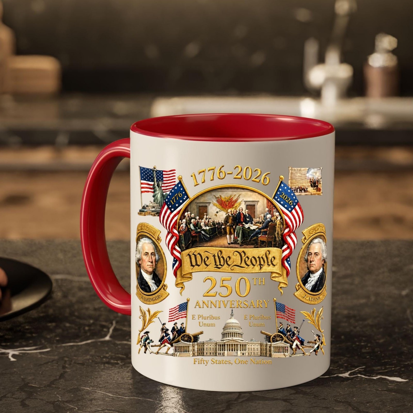 America 250th Anniversary Mug We The People Patriotic Cup