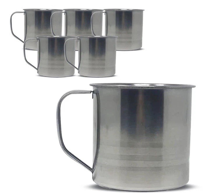 2 Piece Stainless Steel Coffee Soup Mug Tumbler Camping Cup 16oz