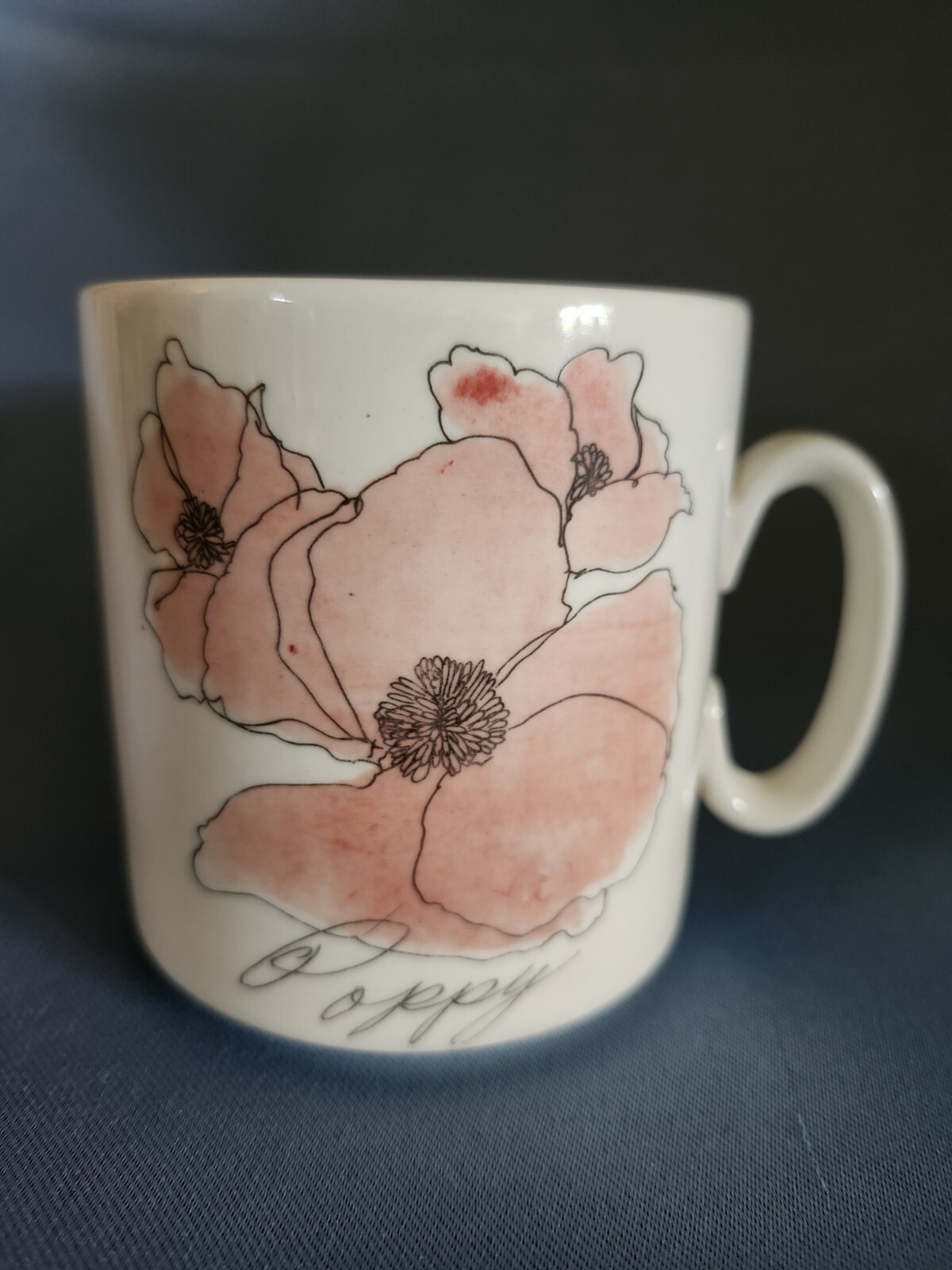 RARE! Villeroy & Boch Floral POPPY flower 10 oz Cup Mug made in Luxembourg