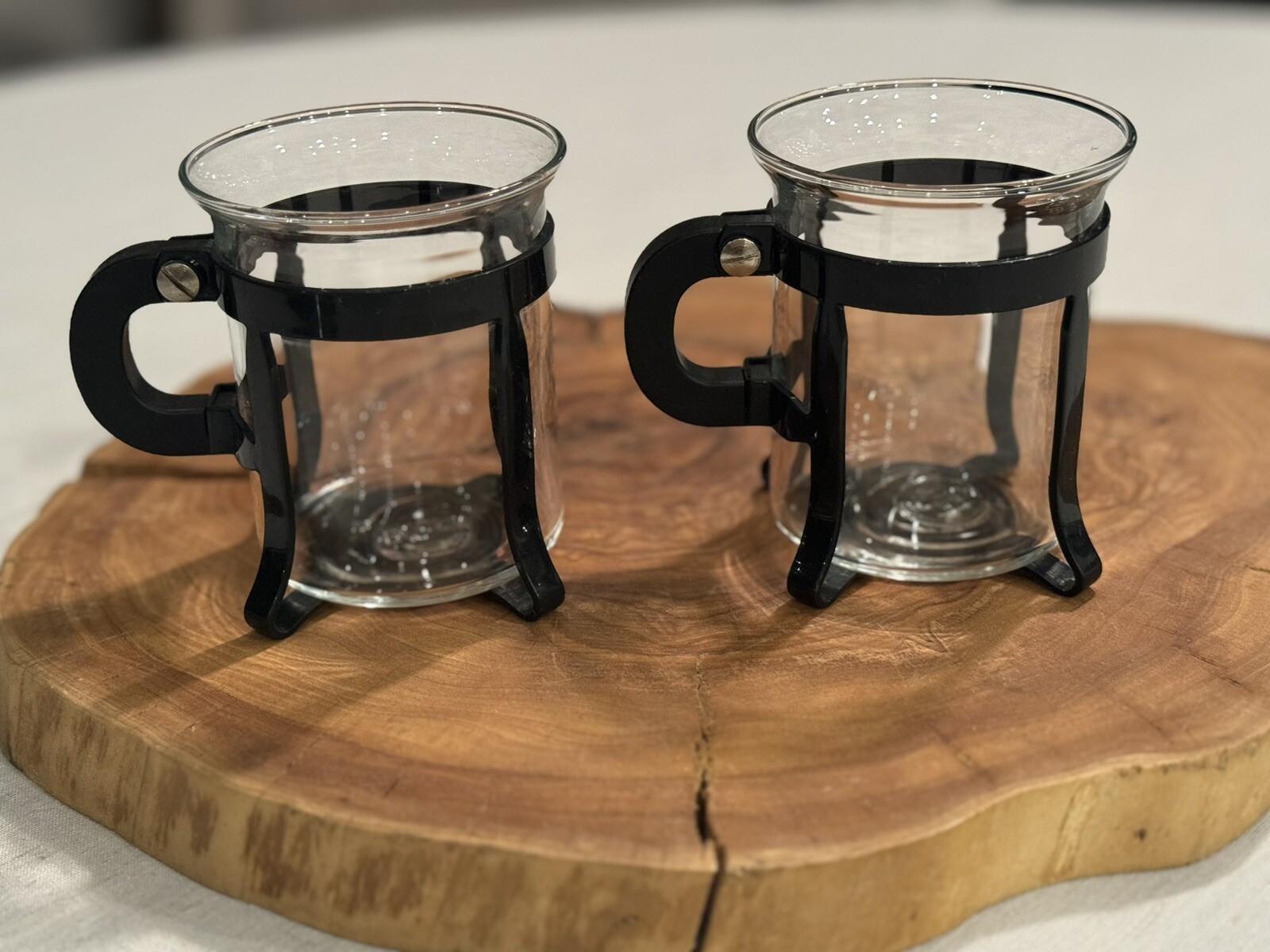 Vintage BODUM Bistro Chambord Java Glass Coffee Tea Cups Set Of 2 (2 Sets Avail)
