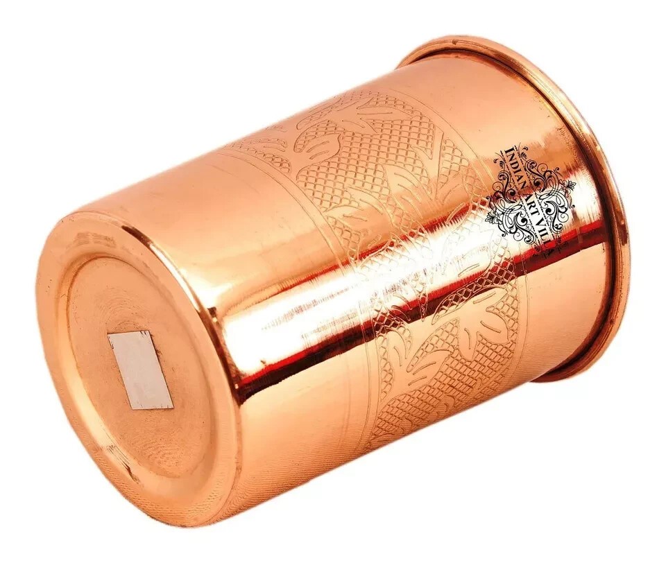 100% REAL Copper Drinking Glass Cup Tumbler Mug – 300ml Ayurveda Health benefit