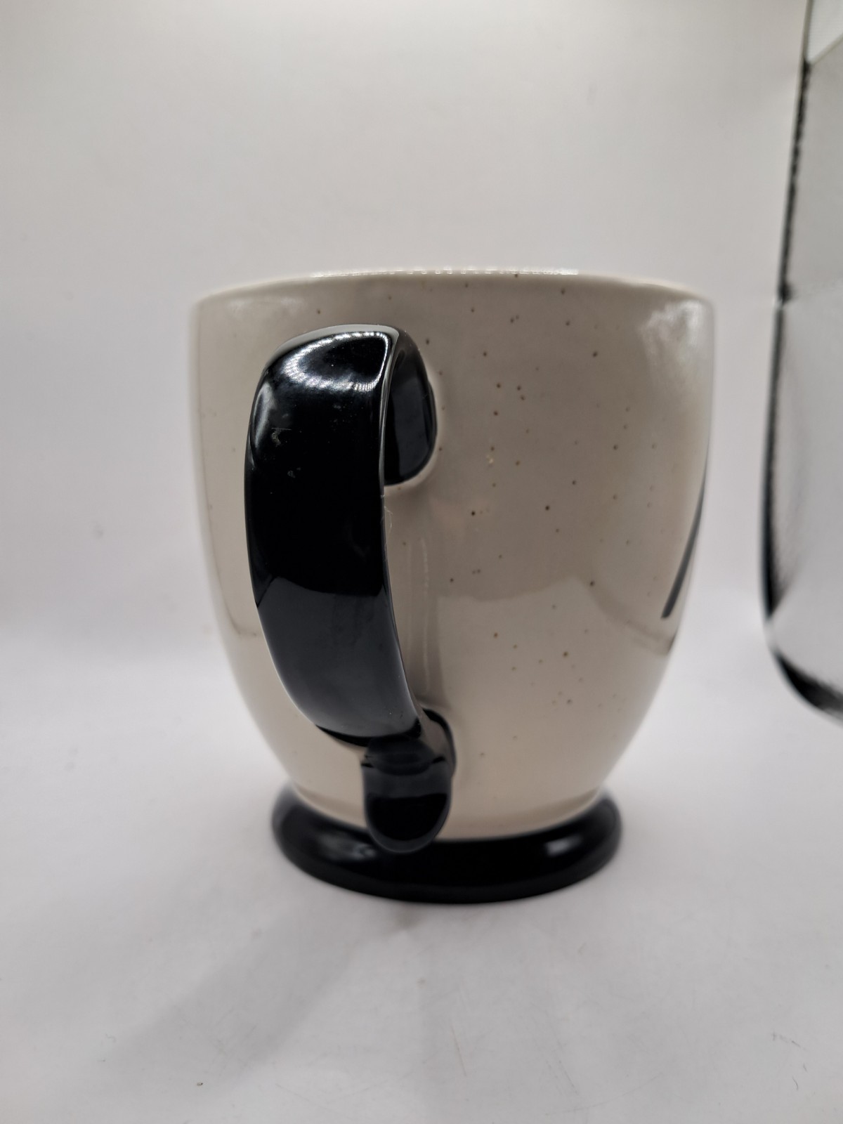 Mr. Mister Black White Speckled Ceramic Coffee Mug Tea Cup Ciroa Vintage 4″