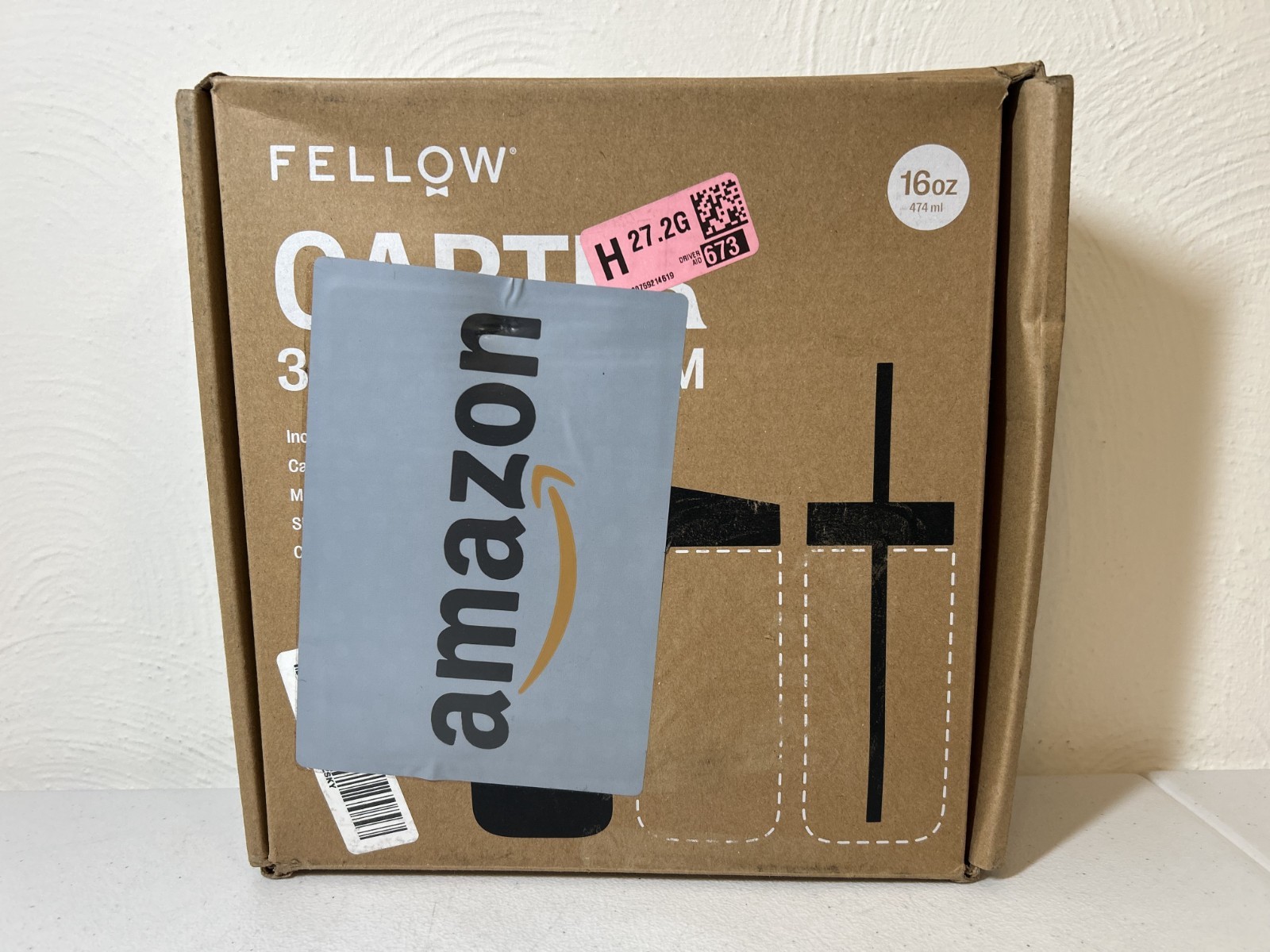 Fellow Carter 3-in-1 Sip System Coffee Mug Matte Black 16oz Insulated Mug New