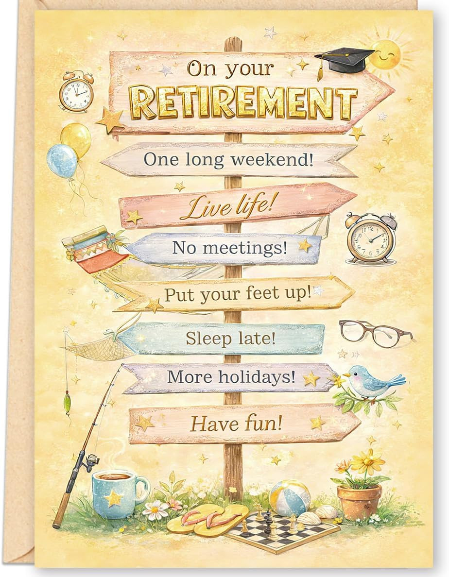 Funny Retirement Gifts for Women Men, Happy Retirement Card Gifts for Retired Fr