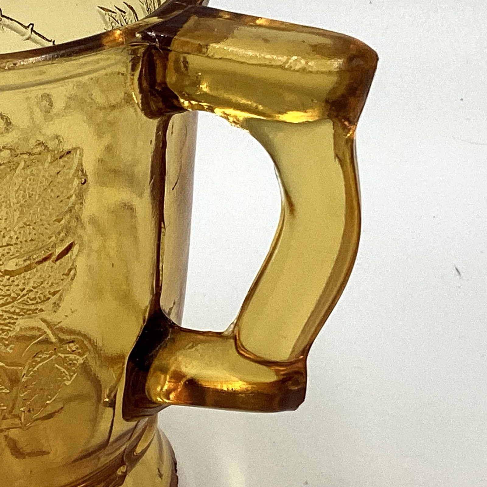 EAPG Bryce Brothers Amber Glass Mug Grape Bunch
