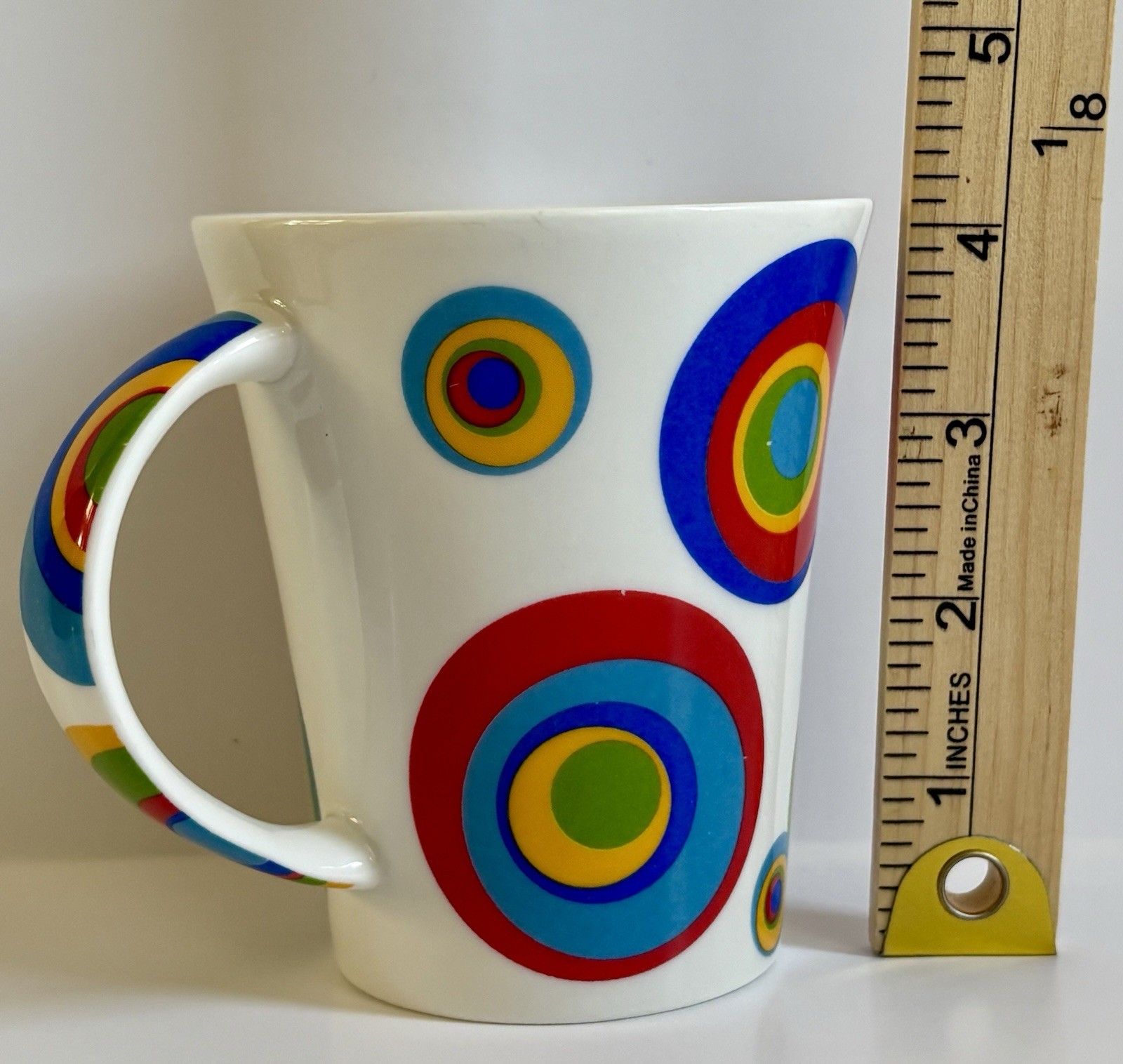 Vintage Churchill China ‘Hot Spots’ Fine Porcelain Coffee Cup Multicolor Circles