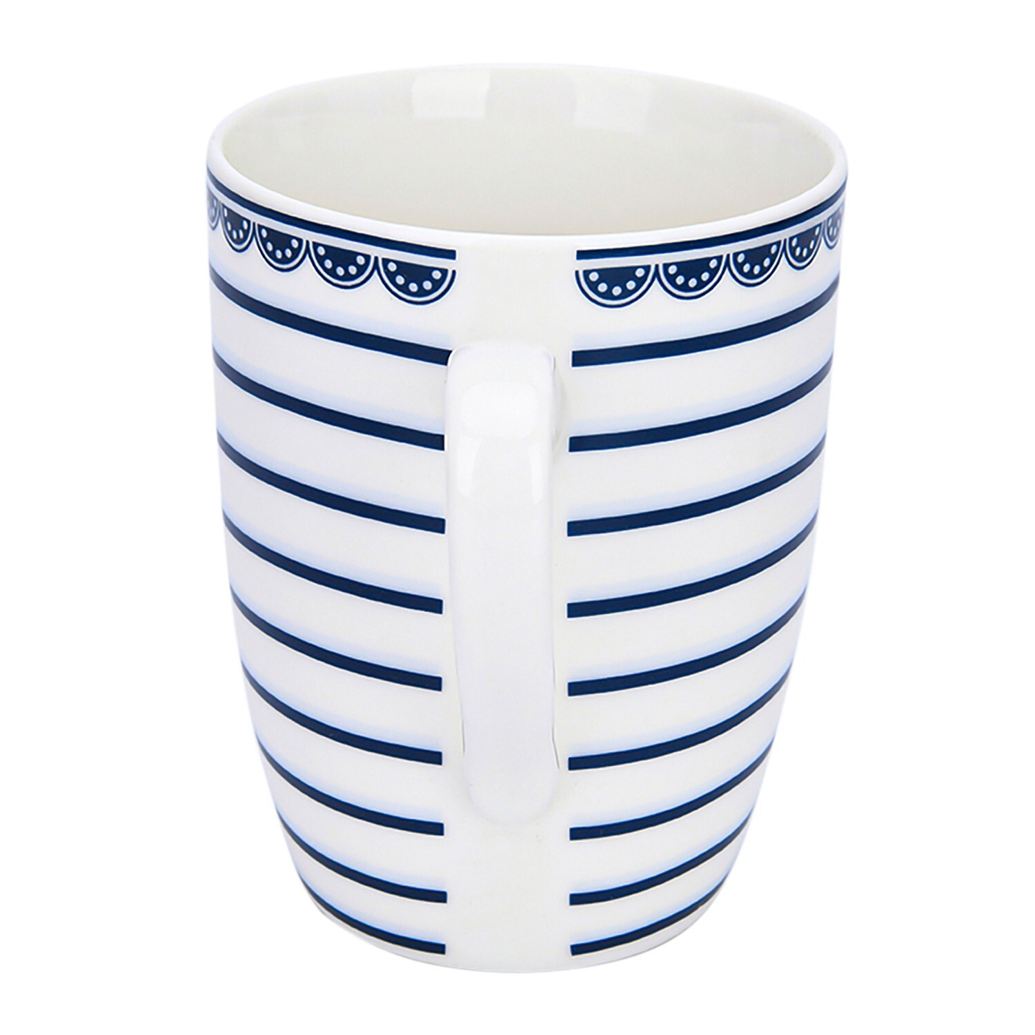 SET OF 4 Blue White Porcelain MUGS Floral Bone China Mismatched Coffee Mugs 12oz