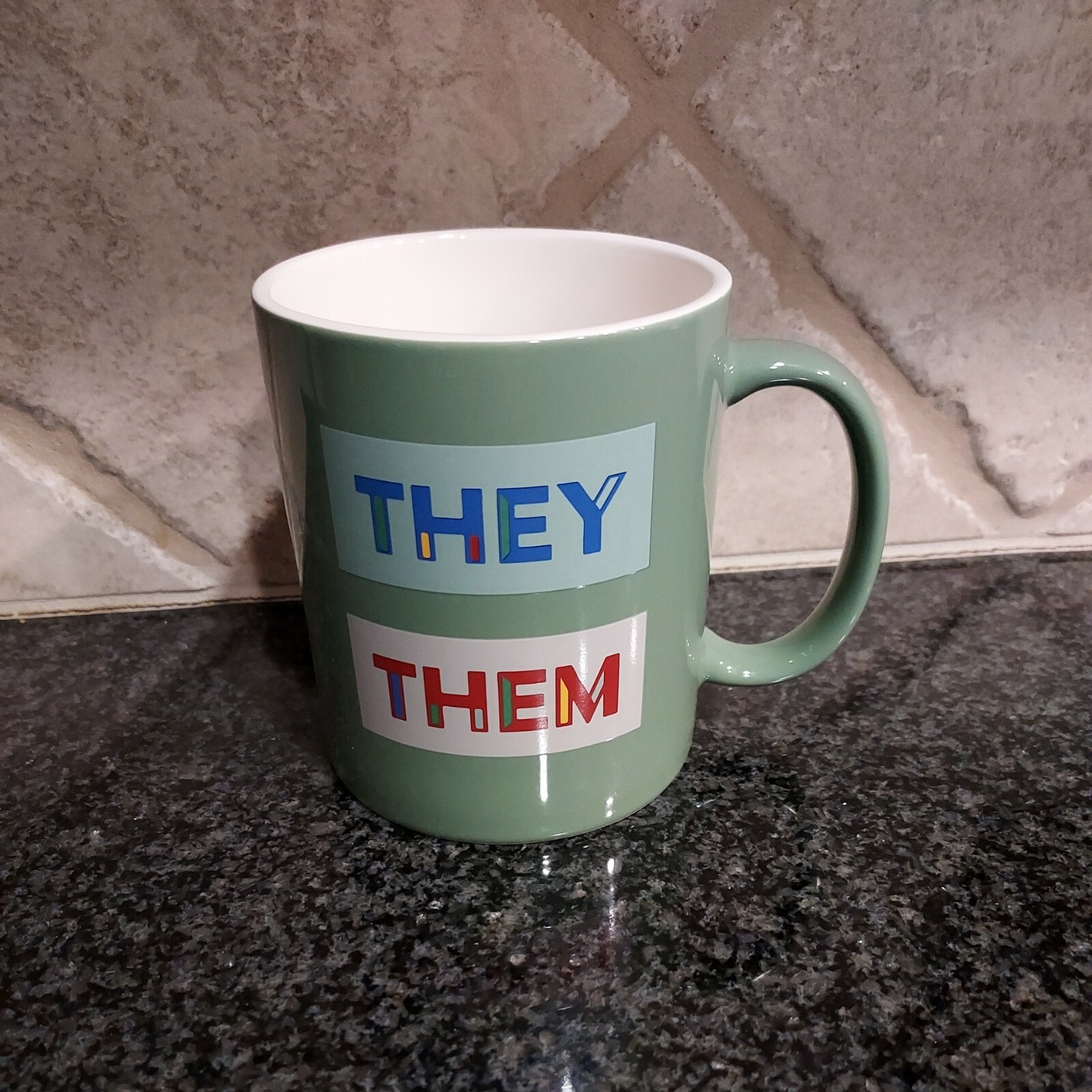Pronouns “They Them” Coffee Mug Gender Neutral Non Binary LGBTQ Pride NEW