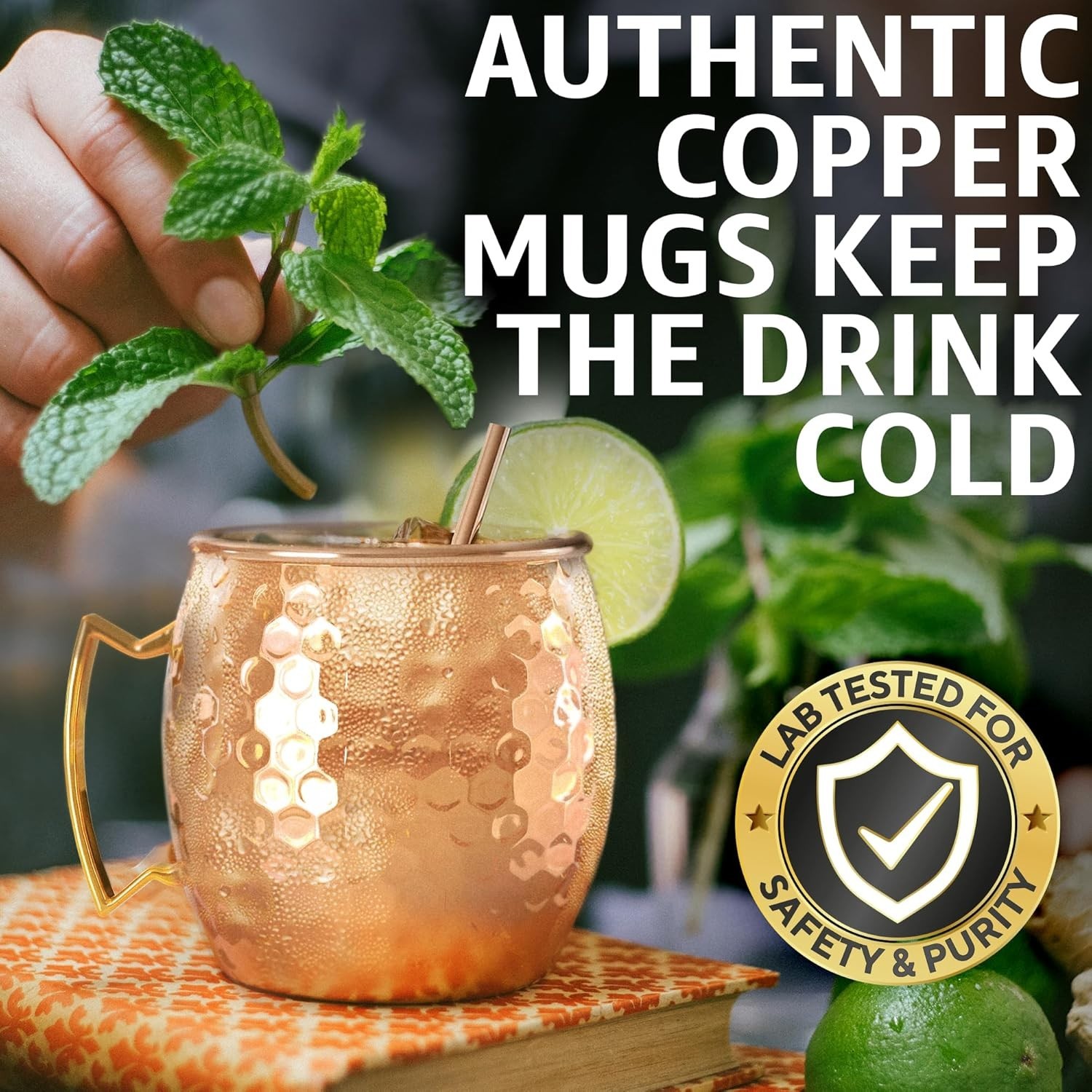 Moscow Mule Mugs – Set of 4-100% Pure Copper Mugs Large 16 oz – Food Safe – …