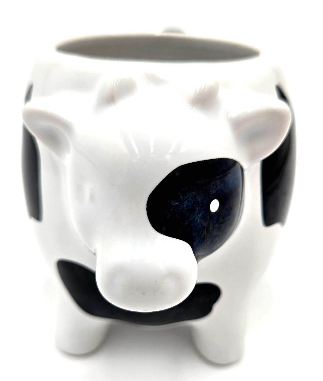 Food Network Cow & Pig Stoneware Coffee Mug Cup Set Farm Animal 12oz Tail Handle