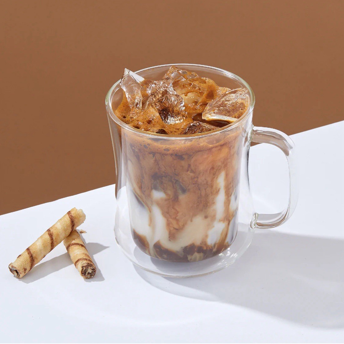 JoyJolt Diner Double Wall Glass Coffee Mug Set, 2-Piece, 13 fl oz, Clear