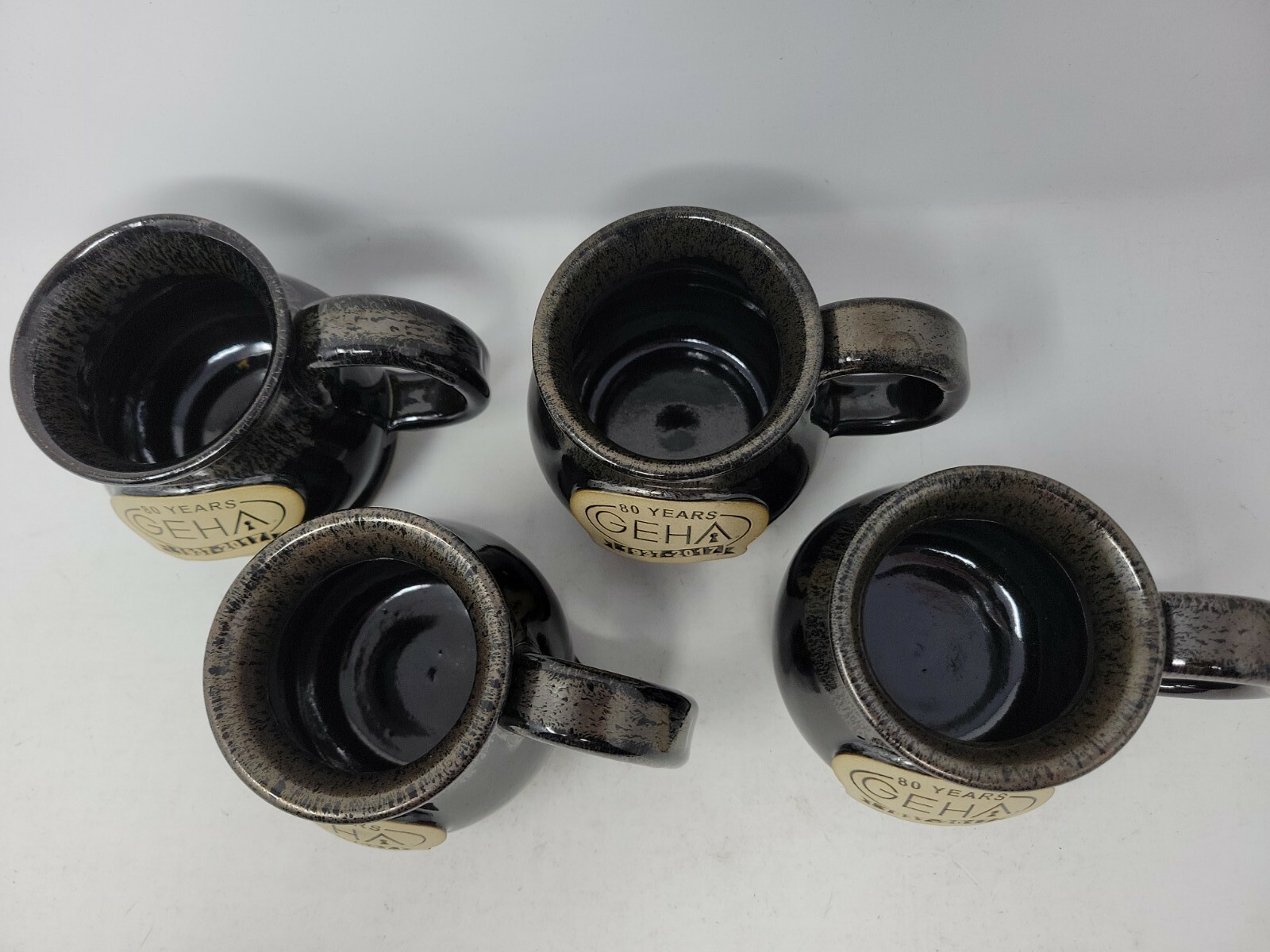 Lot 4 GEHA Government Employees Health Association Coffee Mug Drip Glaze RARE