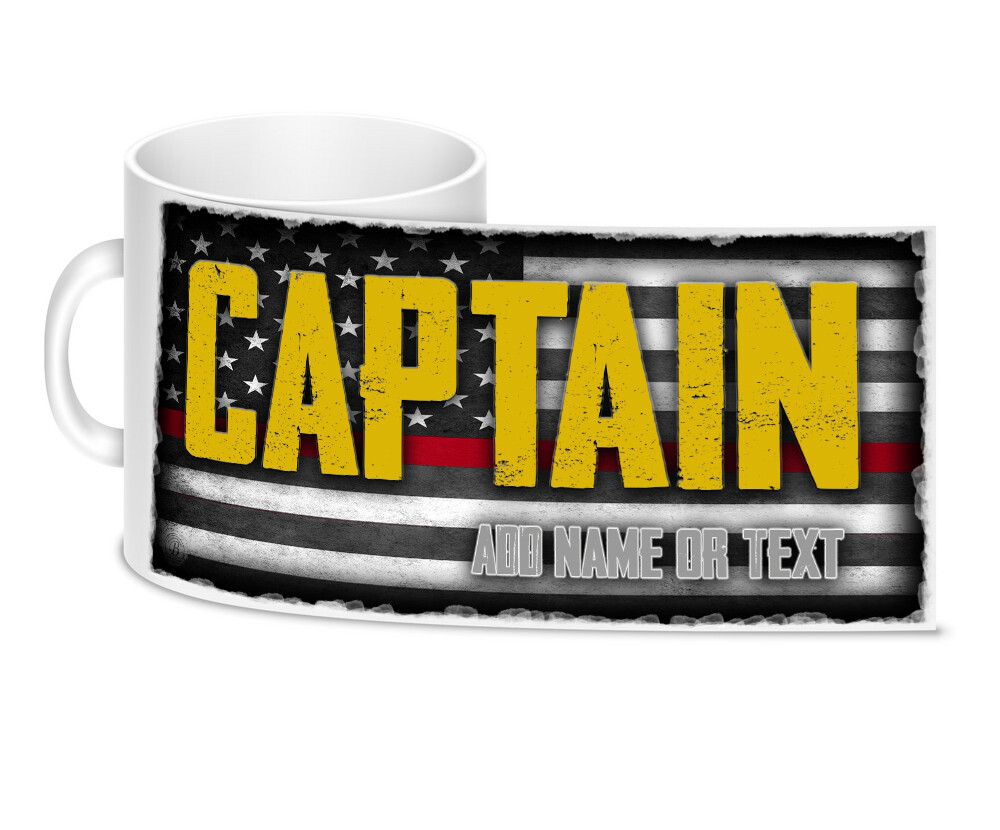 Personalize Thin Red Line Firefighter Ranks & Titles 11oz Ceramic Coffee Mug