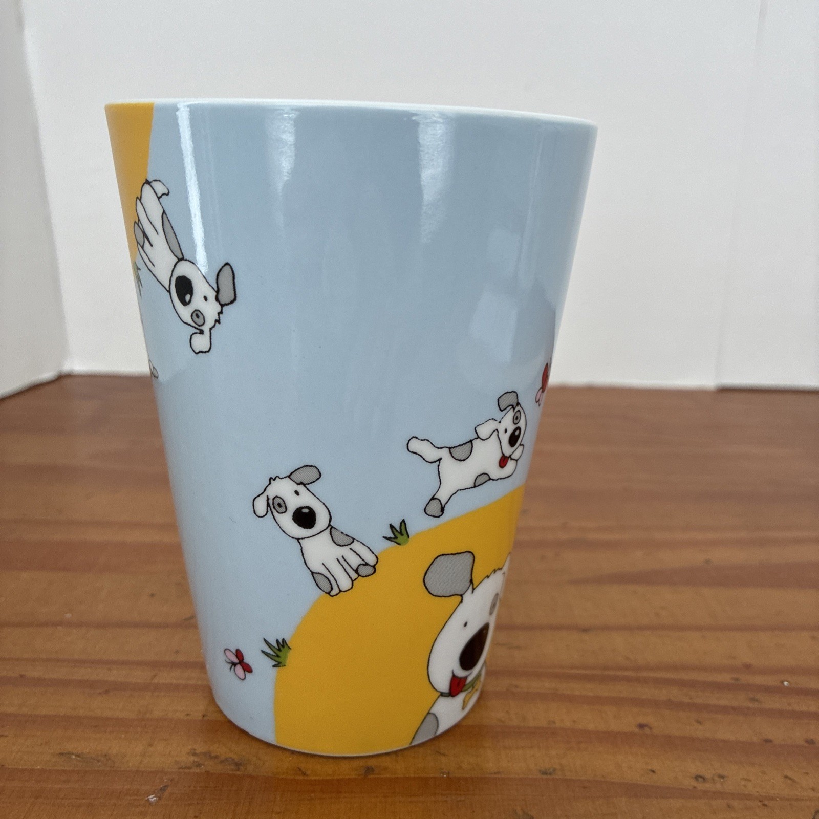 Konitz Germany Globetrotter Happy Dog Mug Puppy Coffee Tea Cup 14oz Butterflies