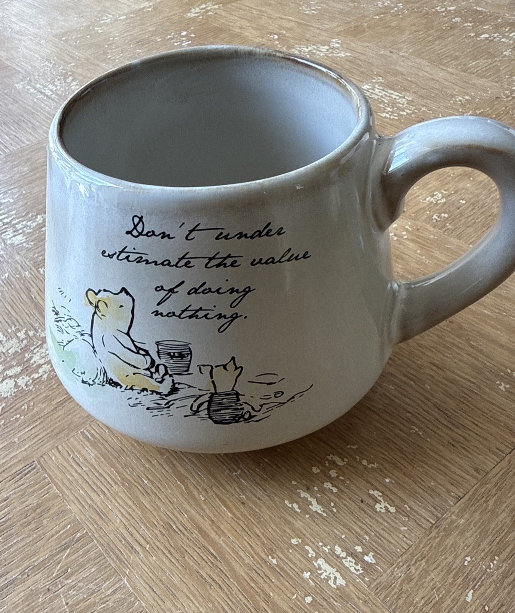 Thoughtfully Winnie the Pooh Piglet Memories Stoneware Coffee Mug Cream 3.5in