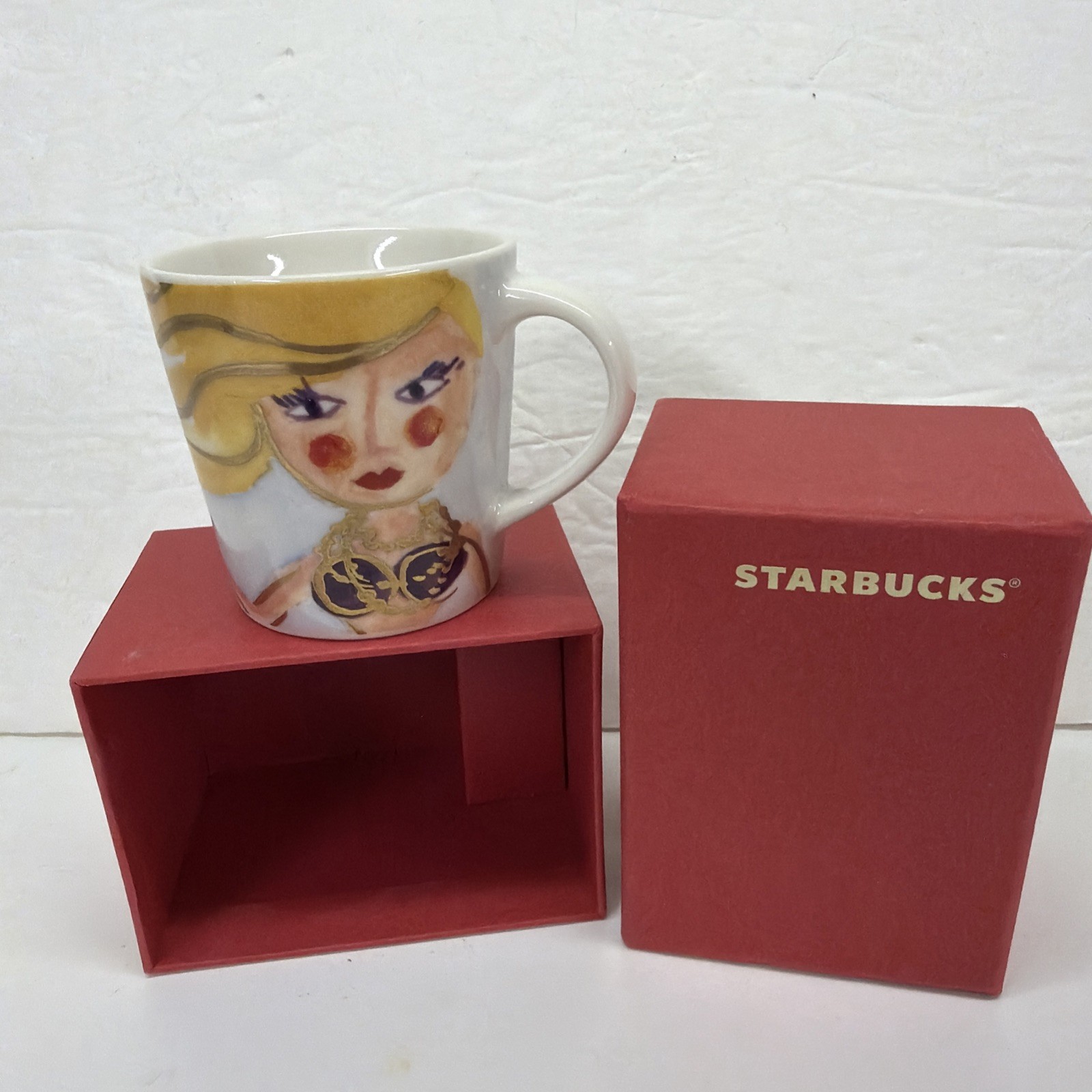 Starbucks 3 oz Demitasse Espresso Cup Mermaid Siren Design 2015 Never Used Box