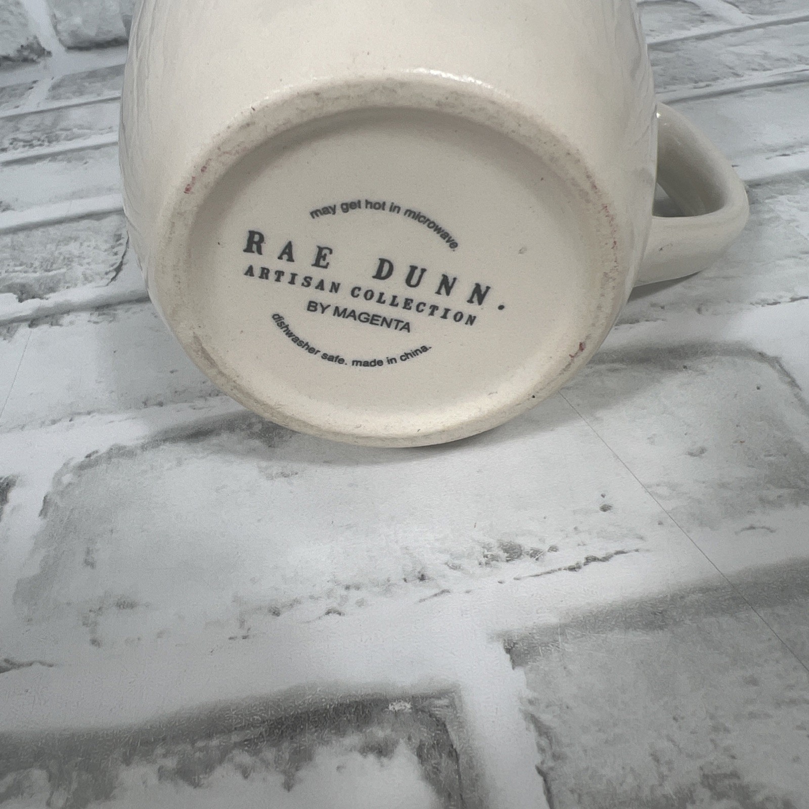 Rae Dunn Large 16 Ounce Coffee Mug Blue/White Dots “Gulp”