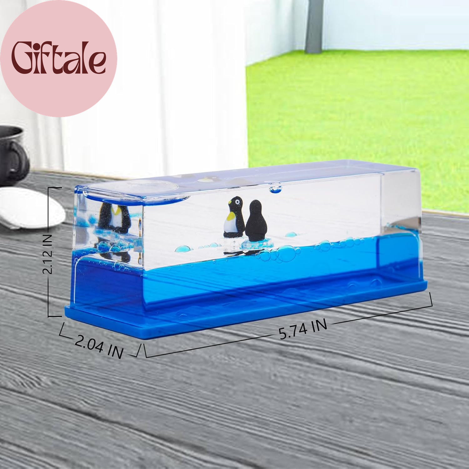 Unsinkable Surfing Penguin Liquid Wave Paperweight Desk Sensory Toy Gifts for Ki