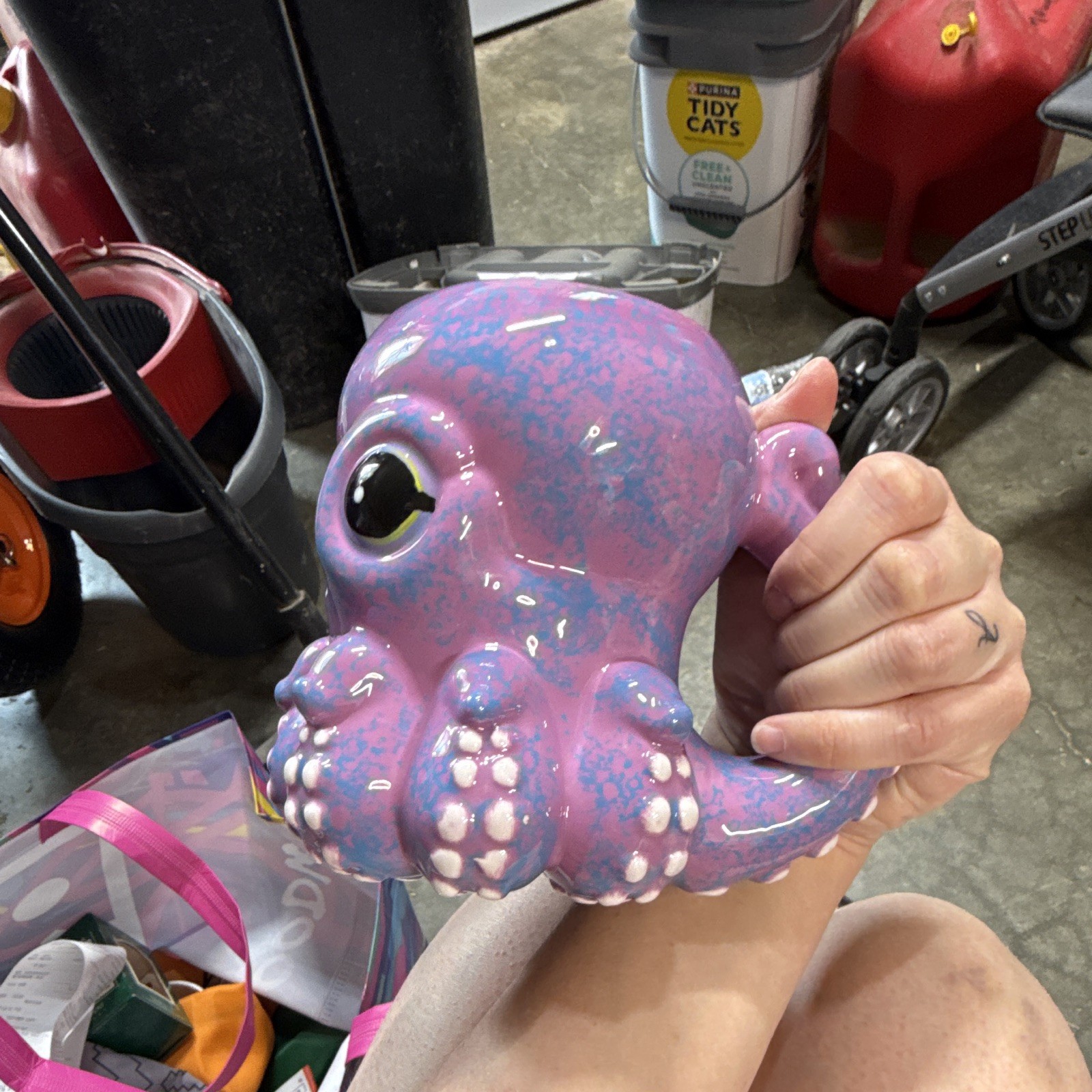 Figural Ceramic Octopus Novelty Mug 12 fl oz Purple Pink Blue, Hot Beverages