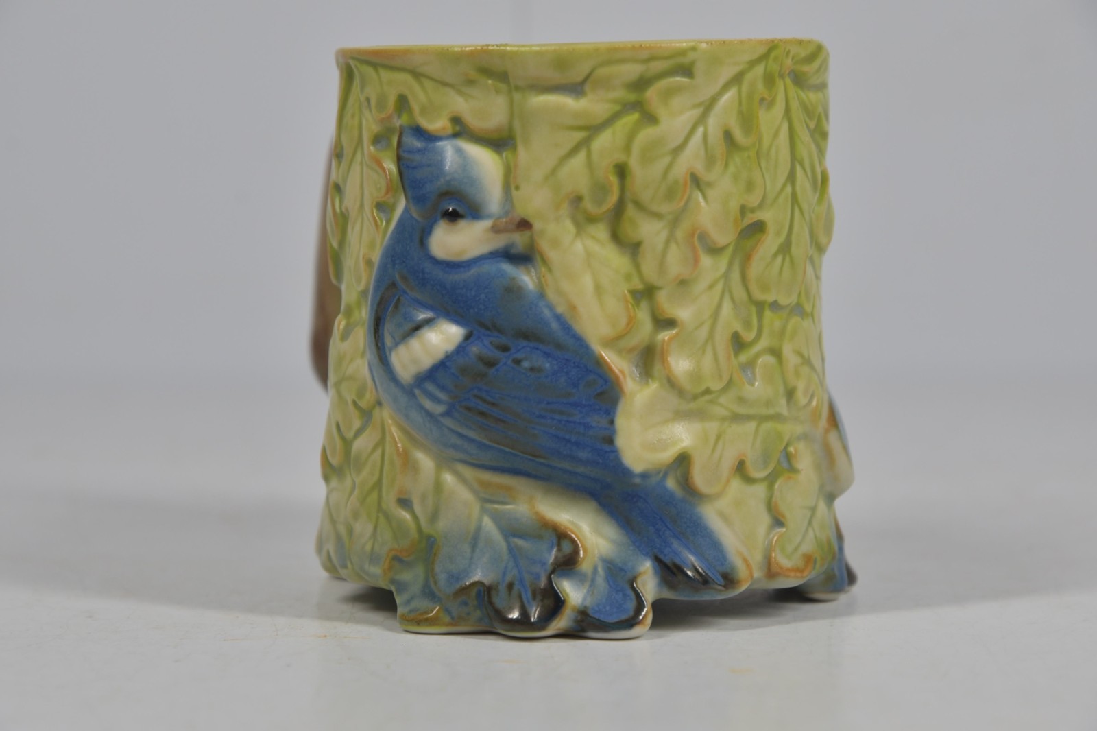 Vintage Takahashi Bluejay Bird Leaf Mug San Francisco Japan Hand Painted