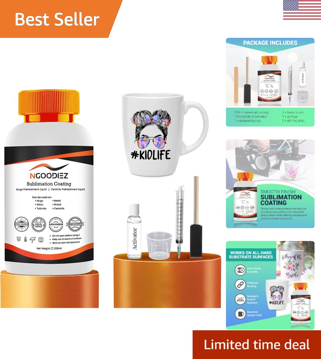 Sublimation Coating for Mugs, Ceramic Mugs, Metal Mug, Wood, Glass, Phone Cas…