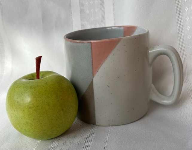 HEARTH & HAND With MAGNOLIA NEUTRAL EARTH TONE GEOMETRIC PATTERN 14 oz. MUG ~
