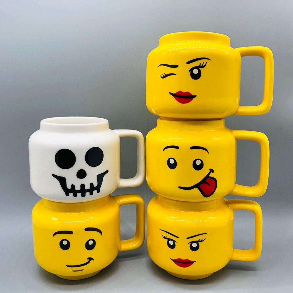 250ml Ceramic Cartoon Mug Cute Expression Figure Head Coffee Tea Cup