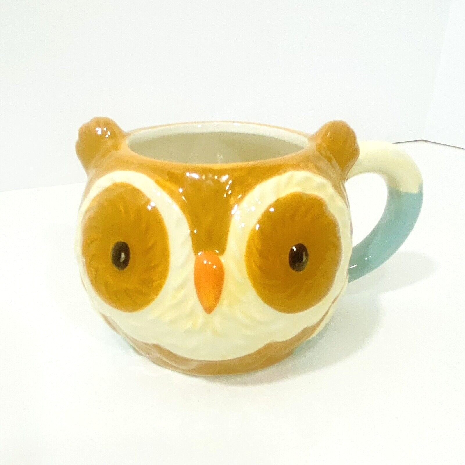 Owl Mug & Plate Set 3D Hand Painted Earthenware Ceramic Winter Holiday Set