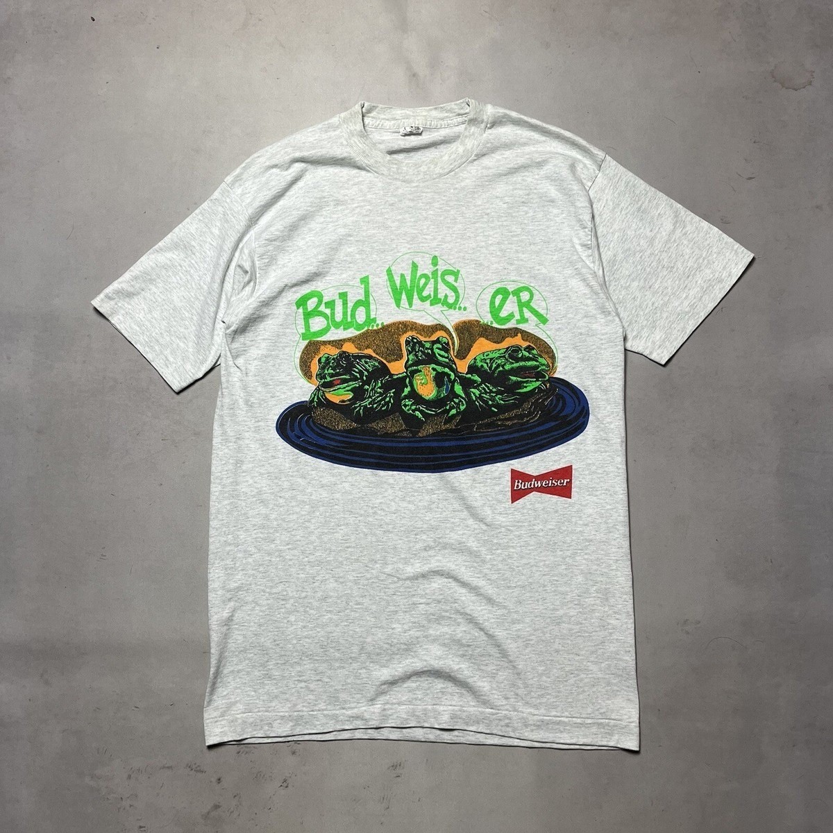 New Budweiser Frog Commercial Gray Gift Funny S to 5XL Unisex Shirt PN625