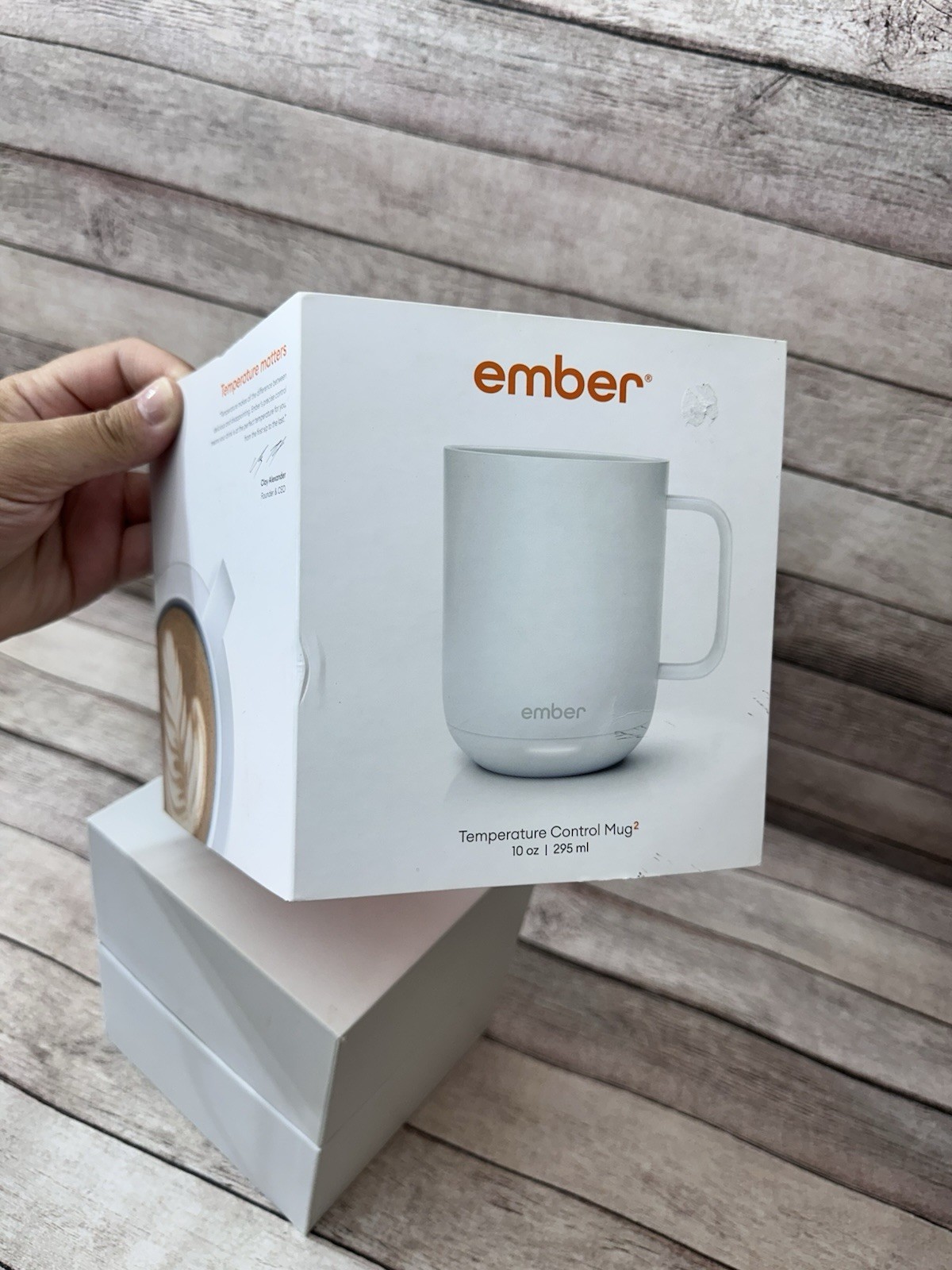 Ember Temperature Control Smart Mug -10 Oz Heated Coffee Mug CM19- White -Used