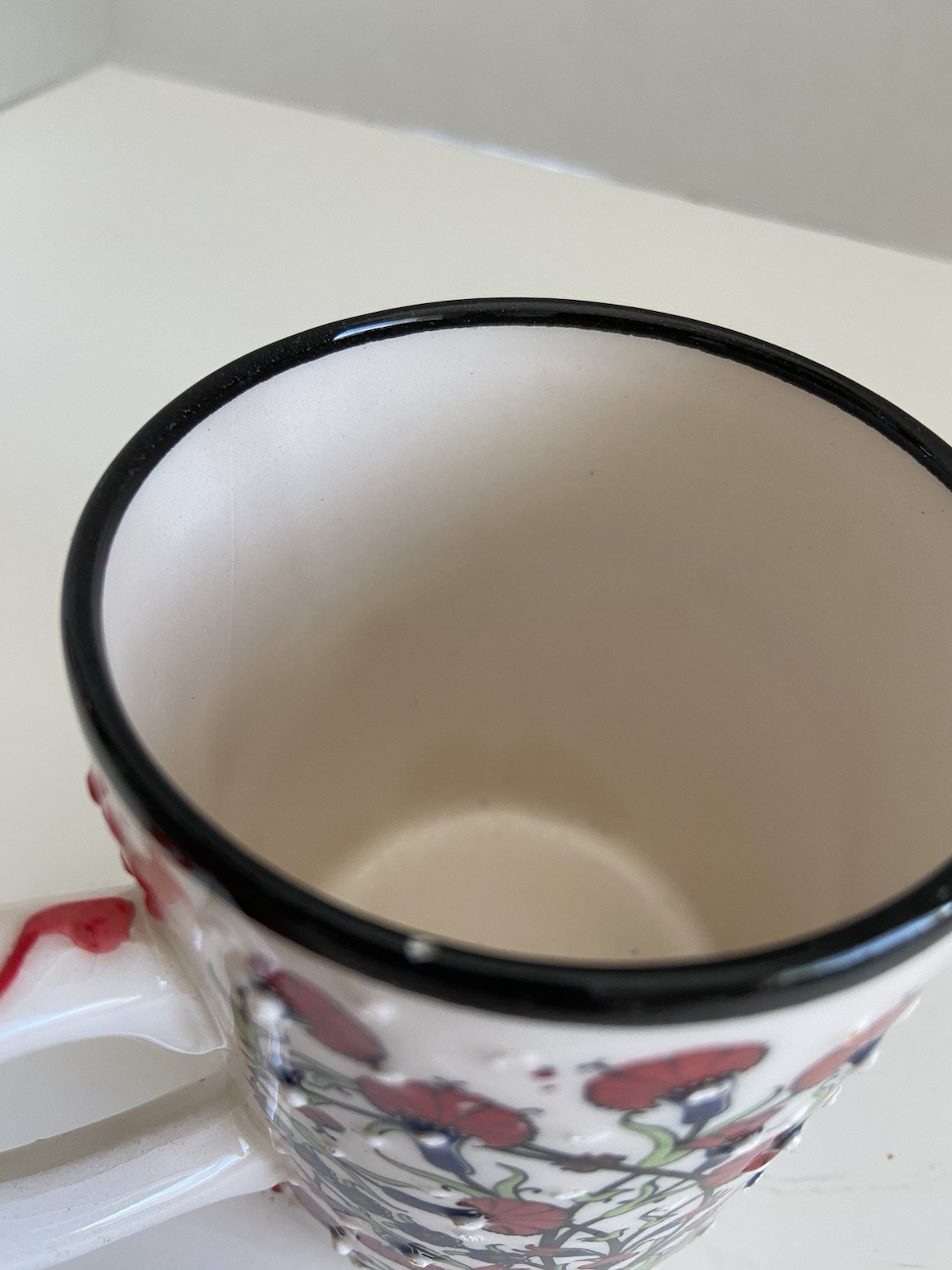 Artisan Made Turkish Ceramic Coffee Mug Traditional Authentic Floral Handpainted